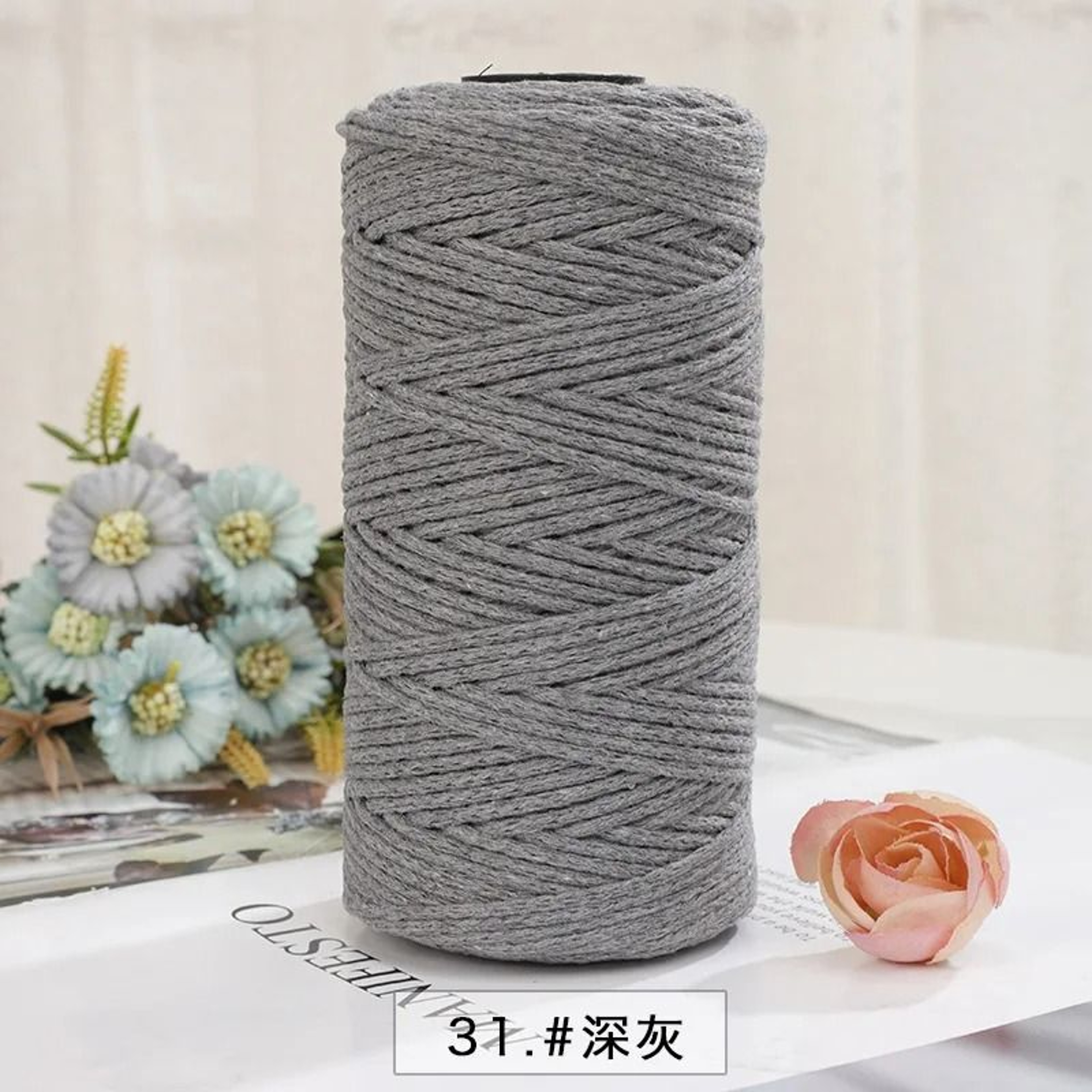 150m 2mm Cotton Macrame Cord Yarn For Crochet Knitting Bags  DIY Crafts 6