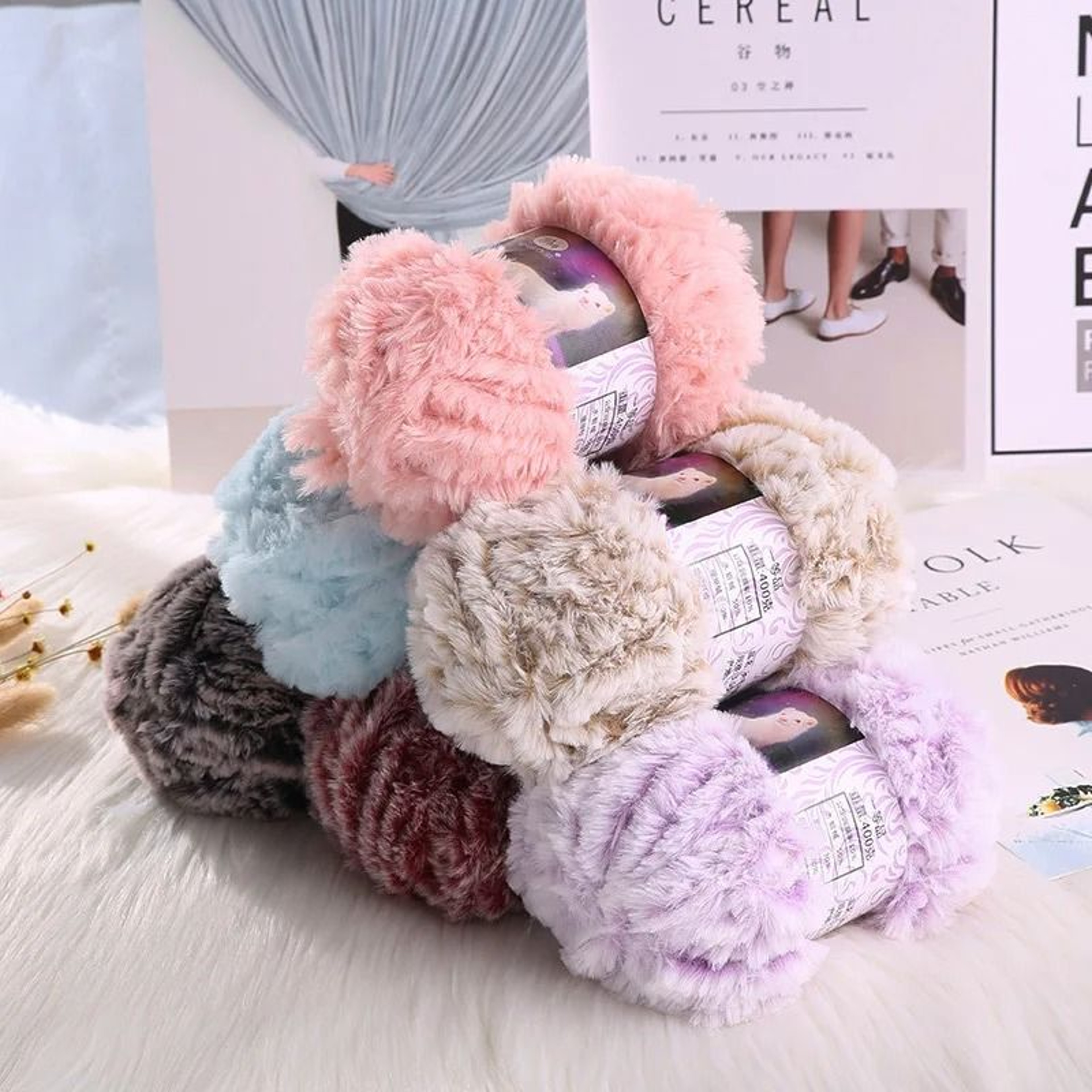 50g Faux Fur Eyelash Yarn For Crochet Knitting Plush Toys  Cozy Crafts 0