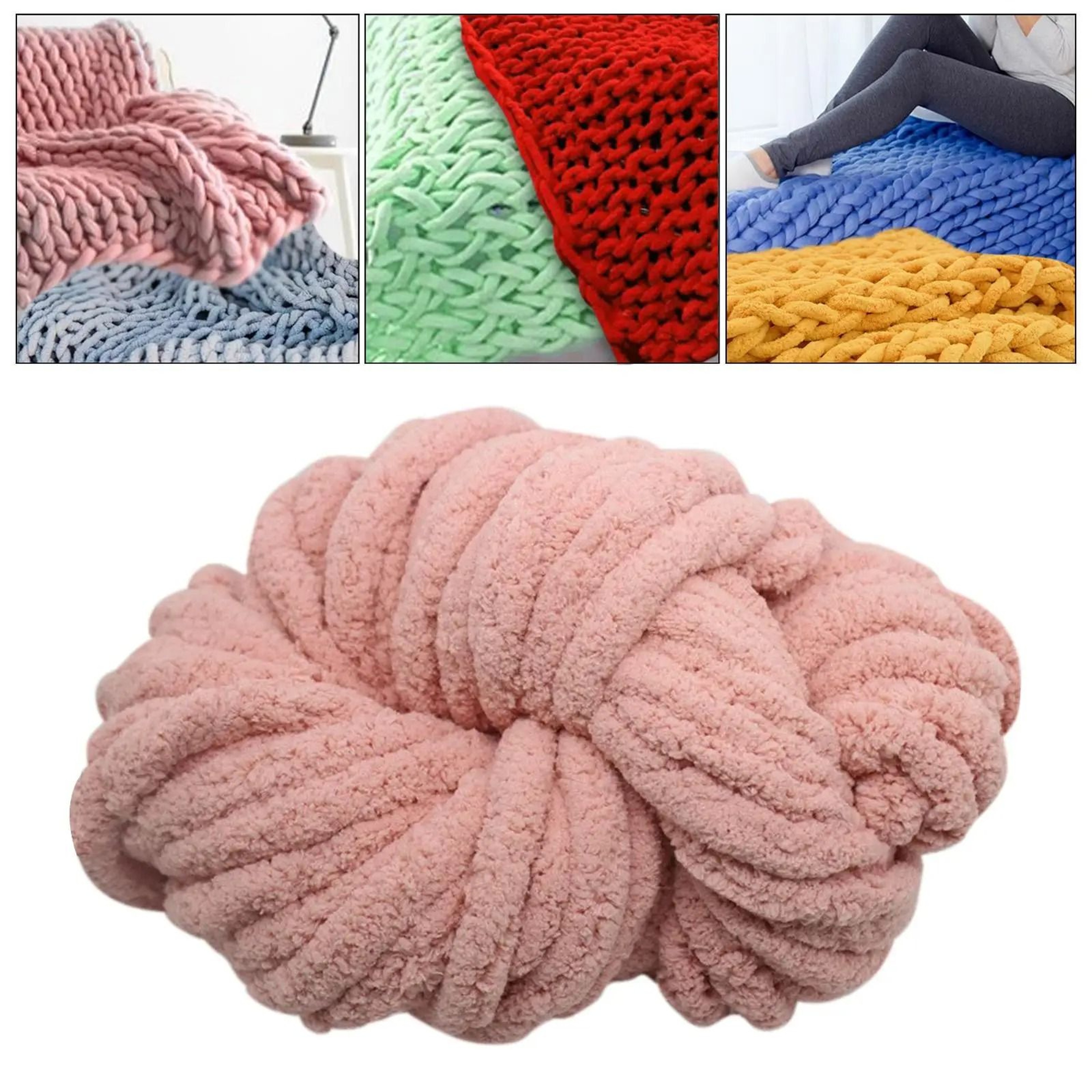 Washable Jumbo Chenille Chunky Yarn For Blankets Crochet  Arm Knitting 9