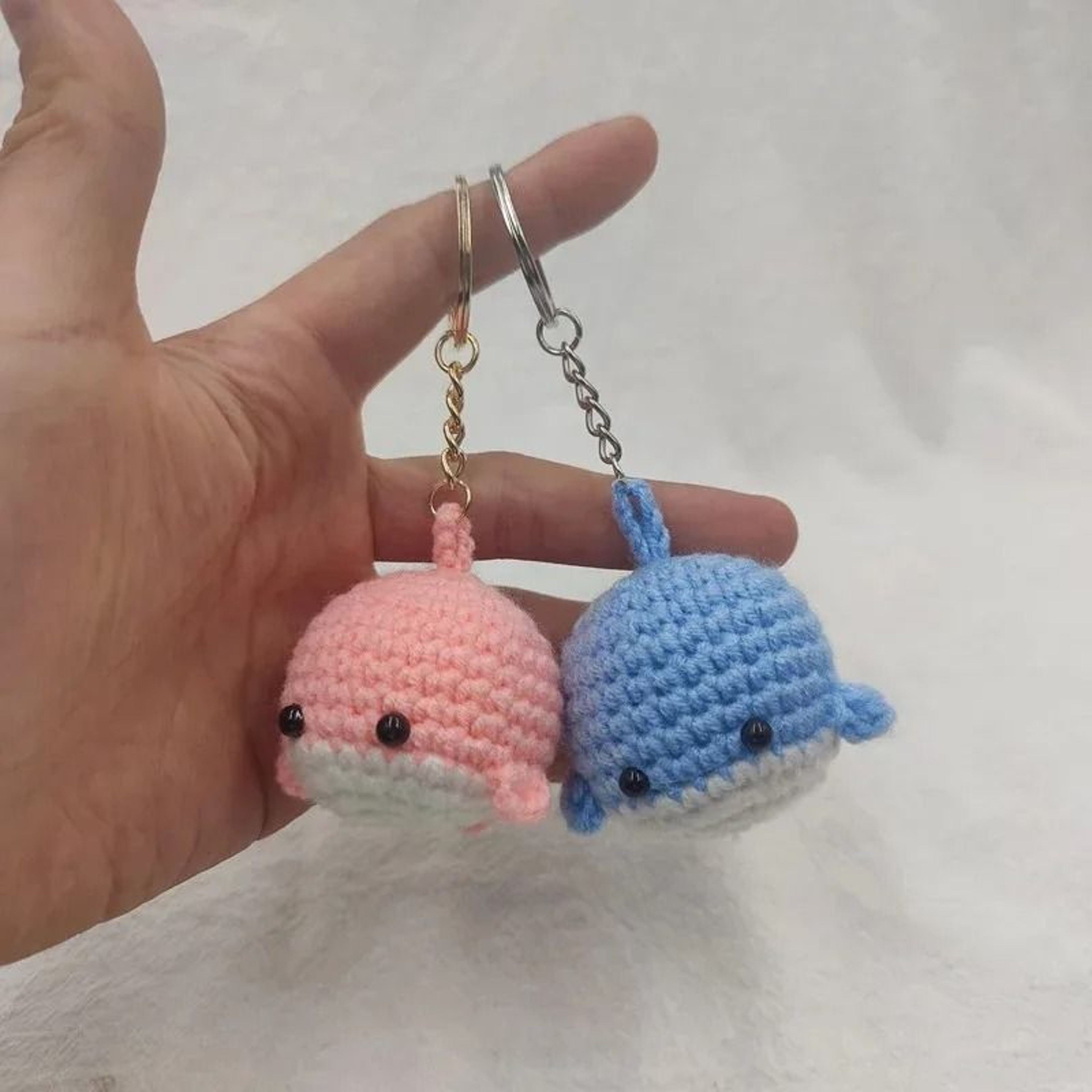 Handmade Crochet Whale Keychain Cute Amigurumi Bag Charm  Car Pendant 0