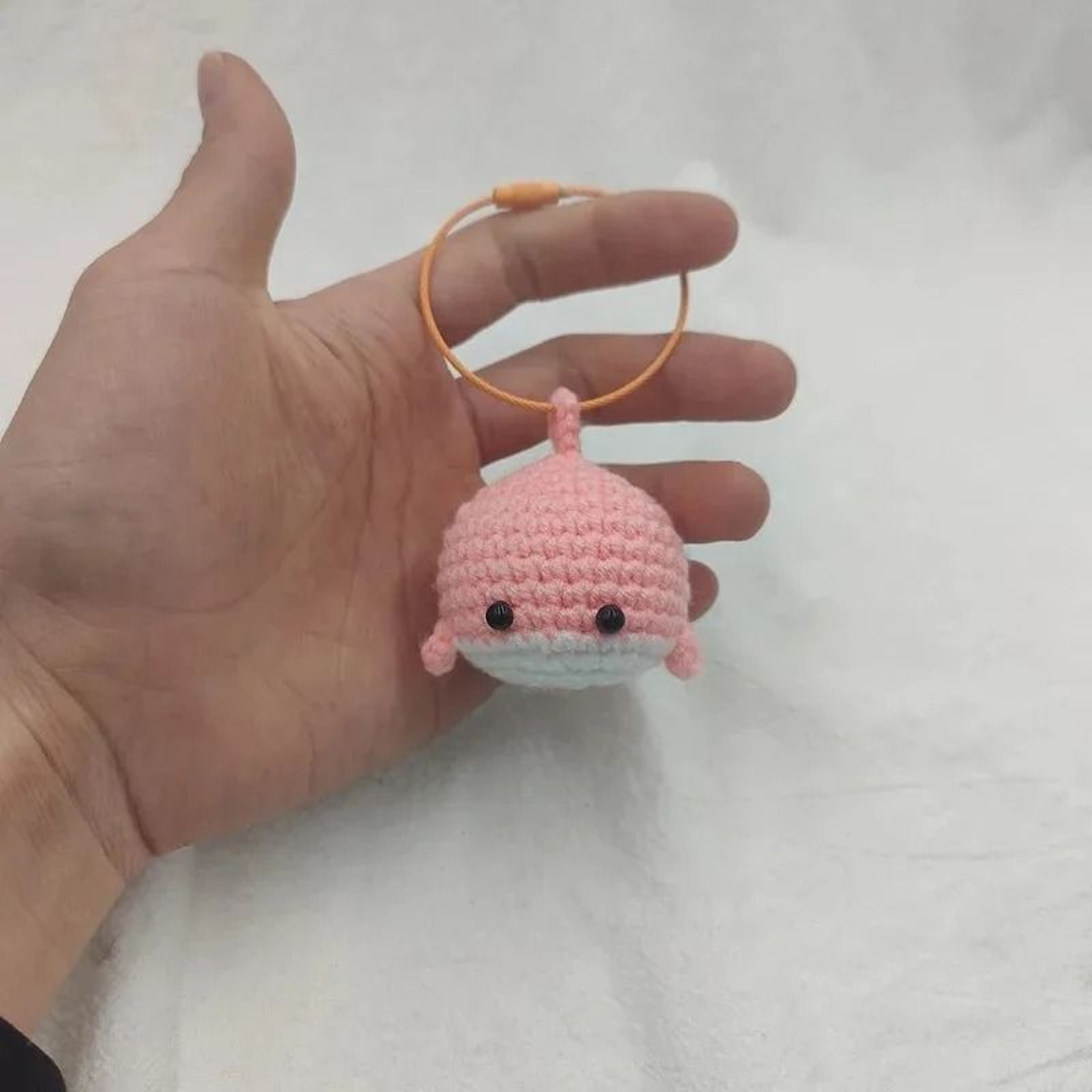 Handmade Crochet Whale Keychain Cute Amigurumi Bag Charm  Car Pendant 2