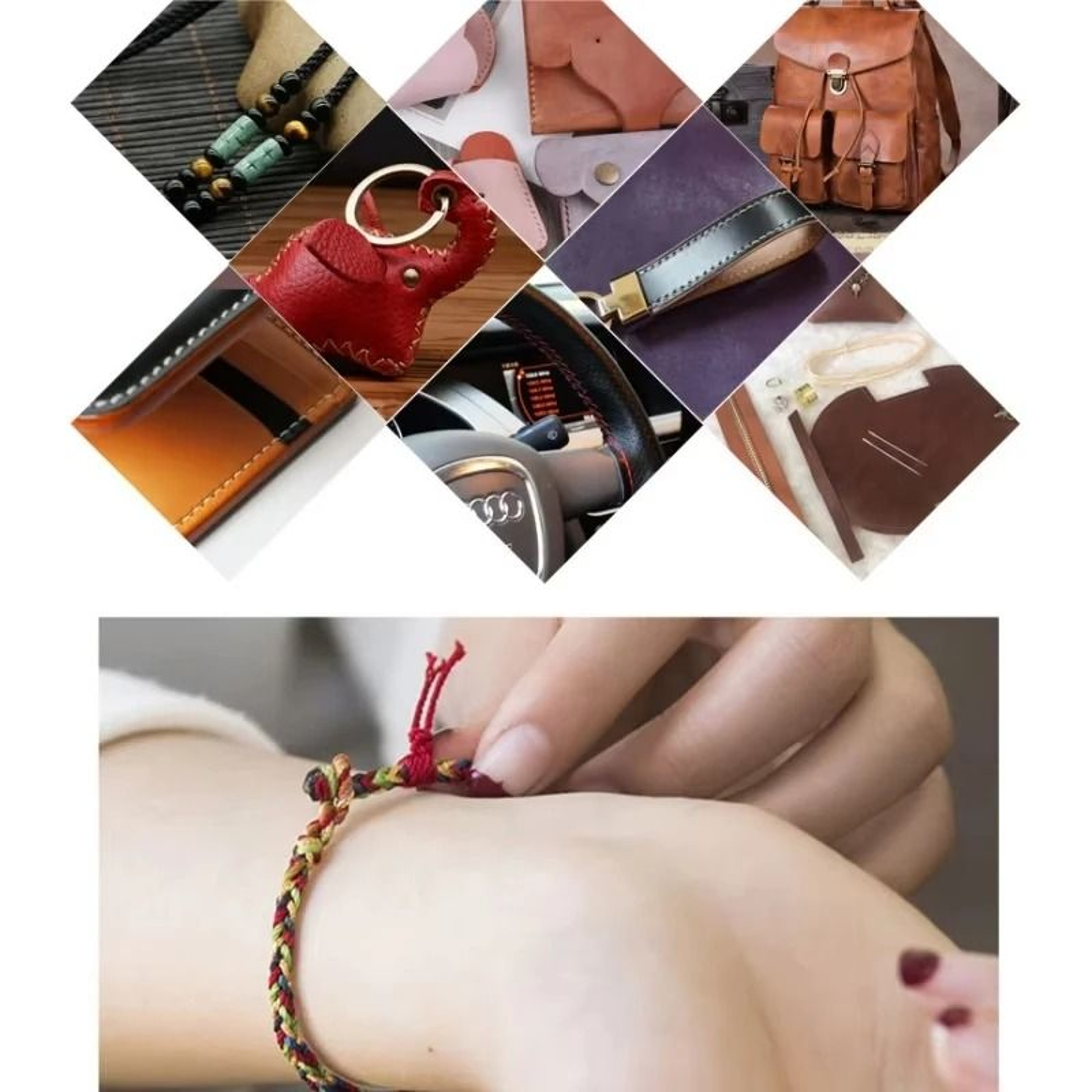 25 Color Waxed Polyester Thread Set For Leather Sewing Bracelet Making  DIY Crafts 2