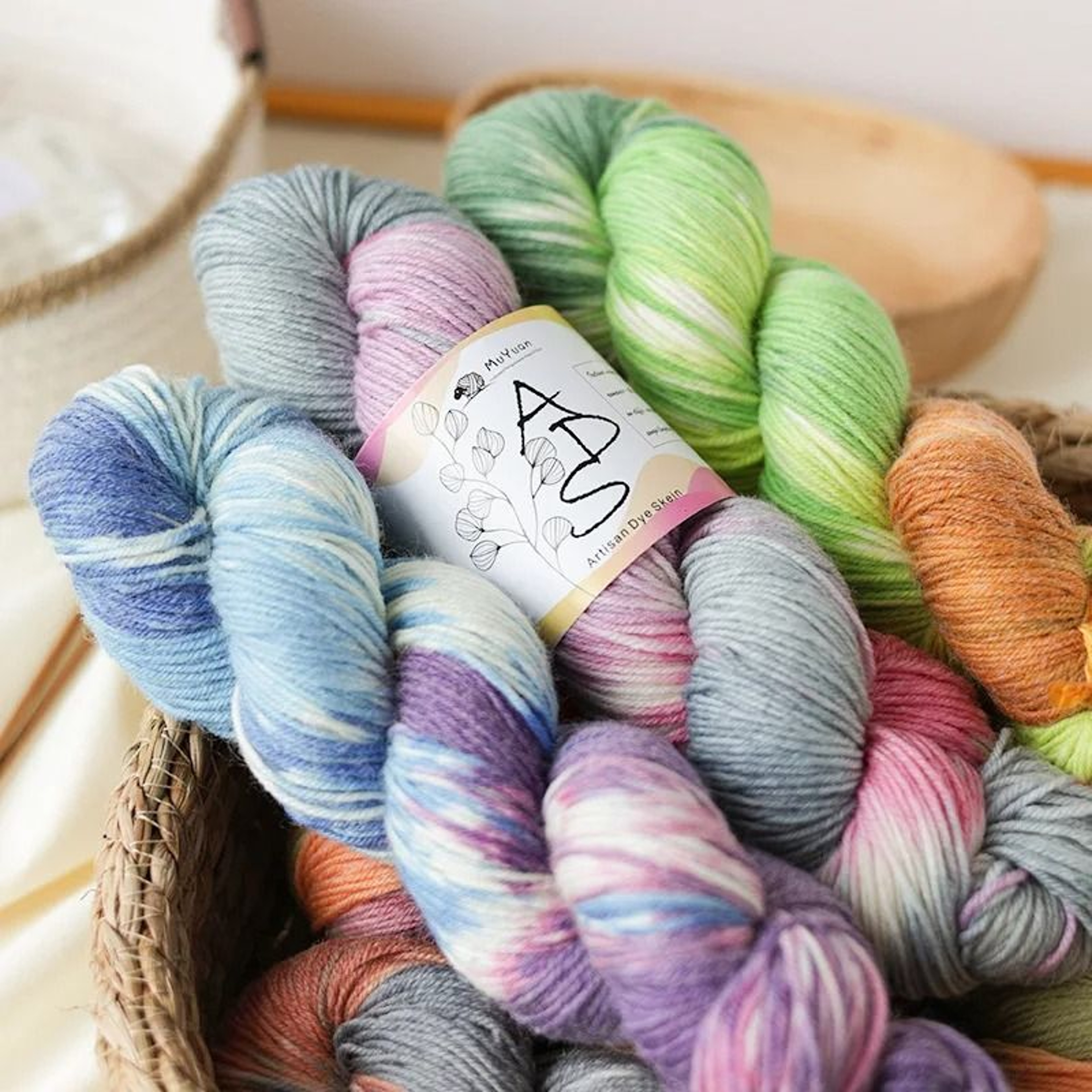 Hand Dyed Variegated Chunky Wool Yarn For Crochet Knitting  Cozy DIY Crafts 0