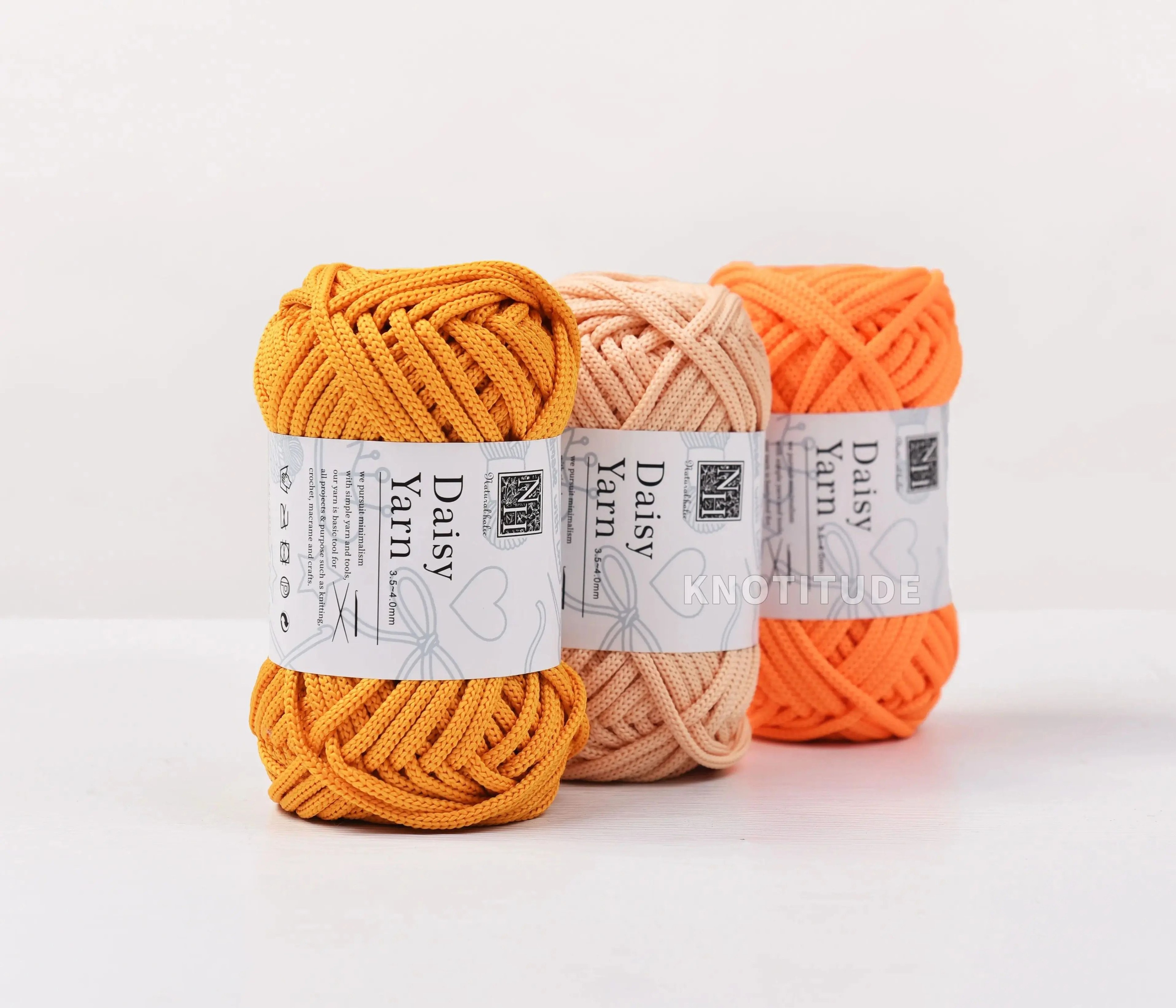 4mm Polyester Tube Yarn 40 Yd For Crochet Bags Rugs  DIY Crafts 0