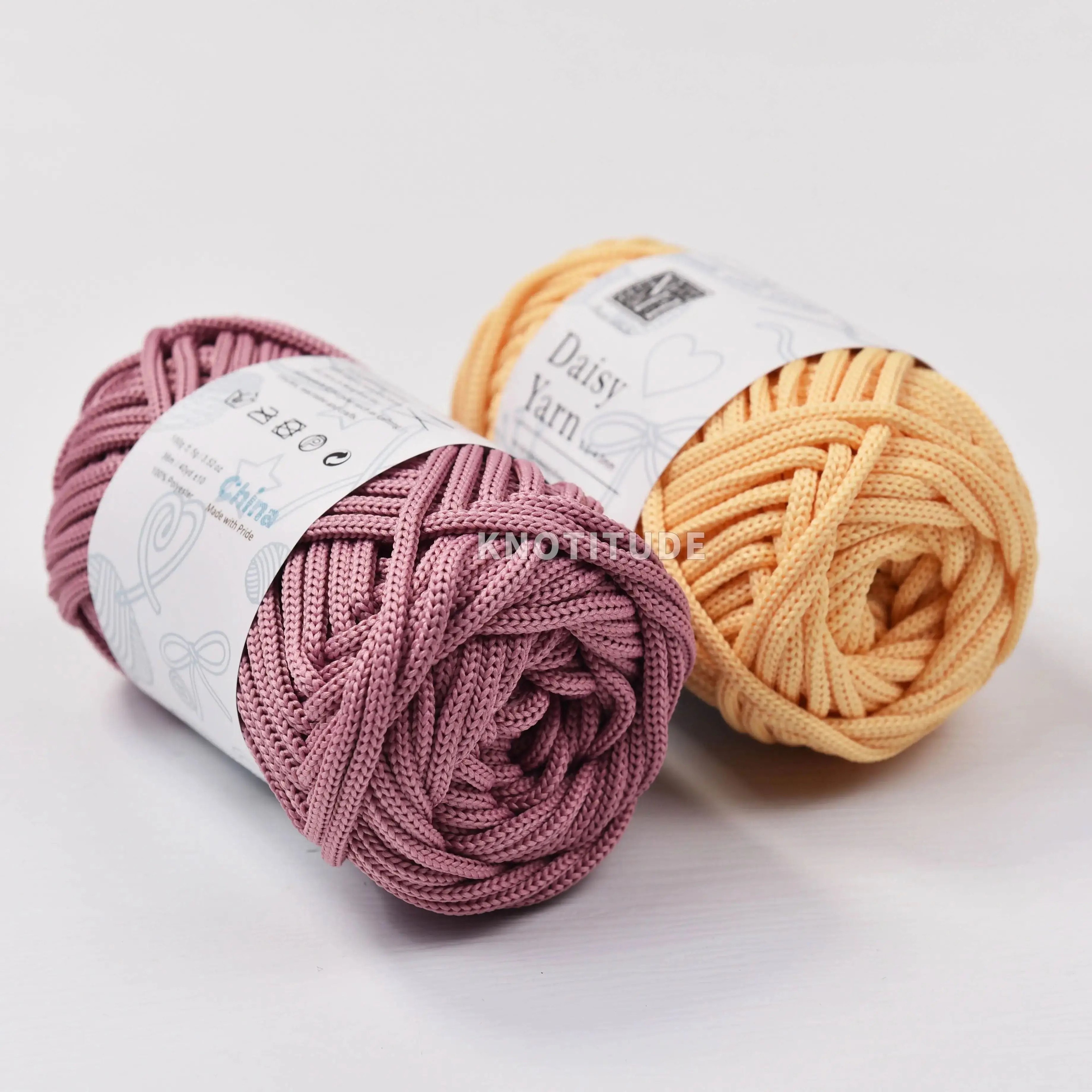 4mm Polyester Tube Yarn 40 Yd For Crochet Bags Rugs  DIY Crafts 3