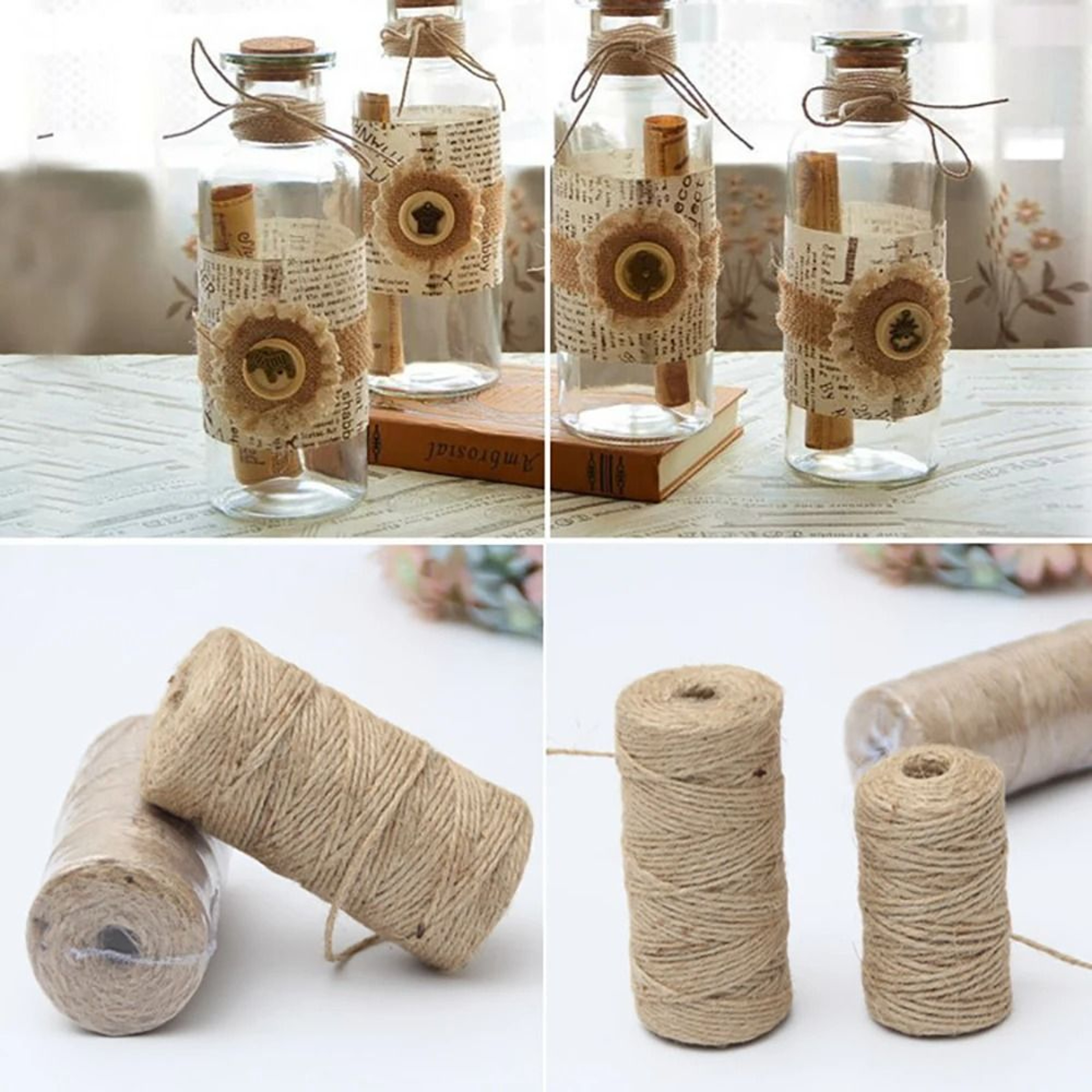 Natural Jute Twine For Crafts Gift Wrapping  Rustic Decor 3