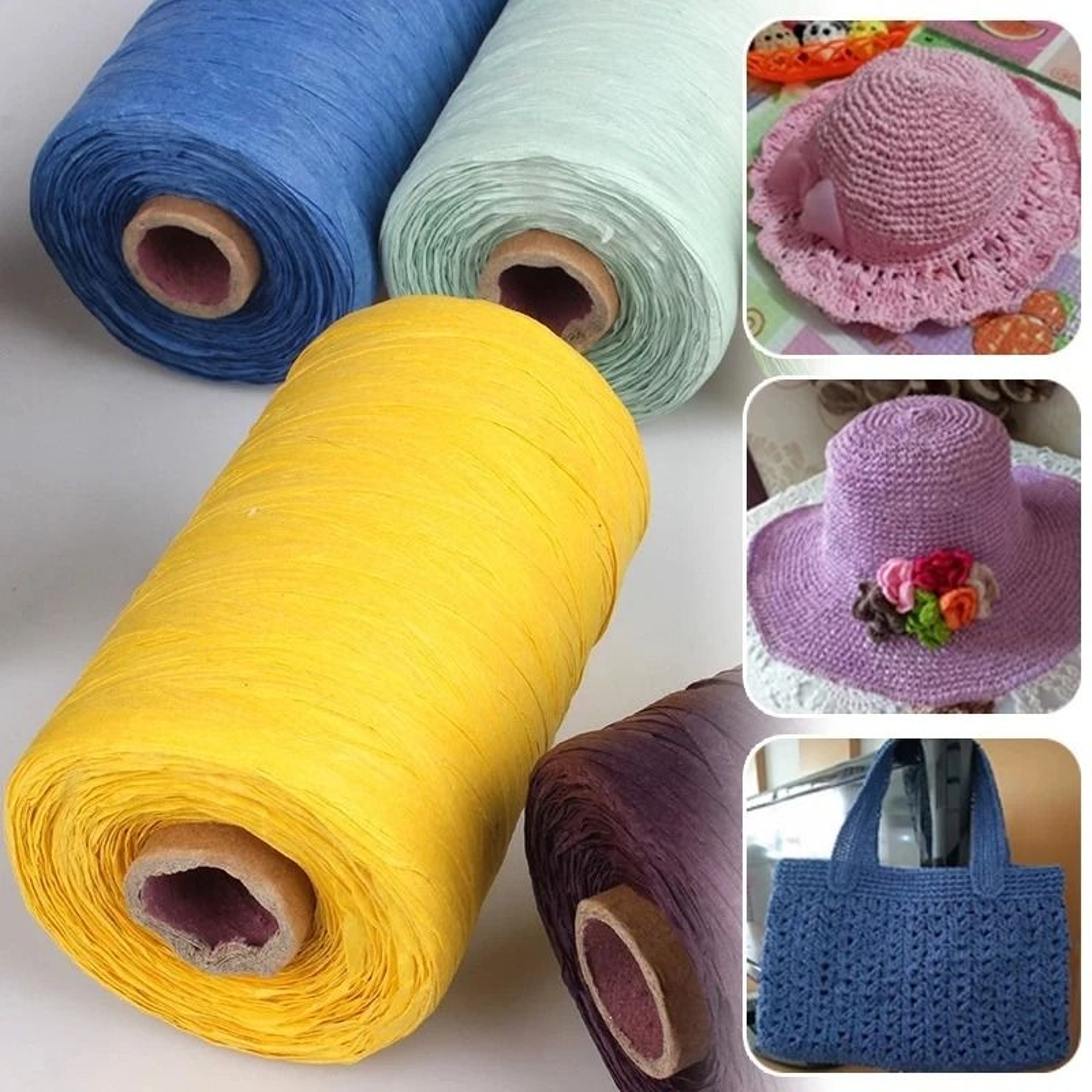 984 Ft Raffia Yarn For Crochet Summer Hats Bags And Basket Weaving 4
