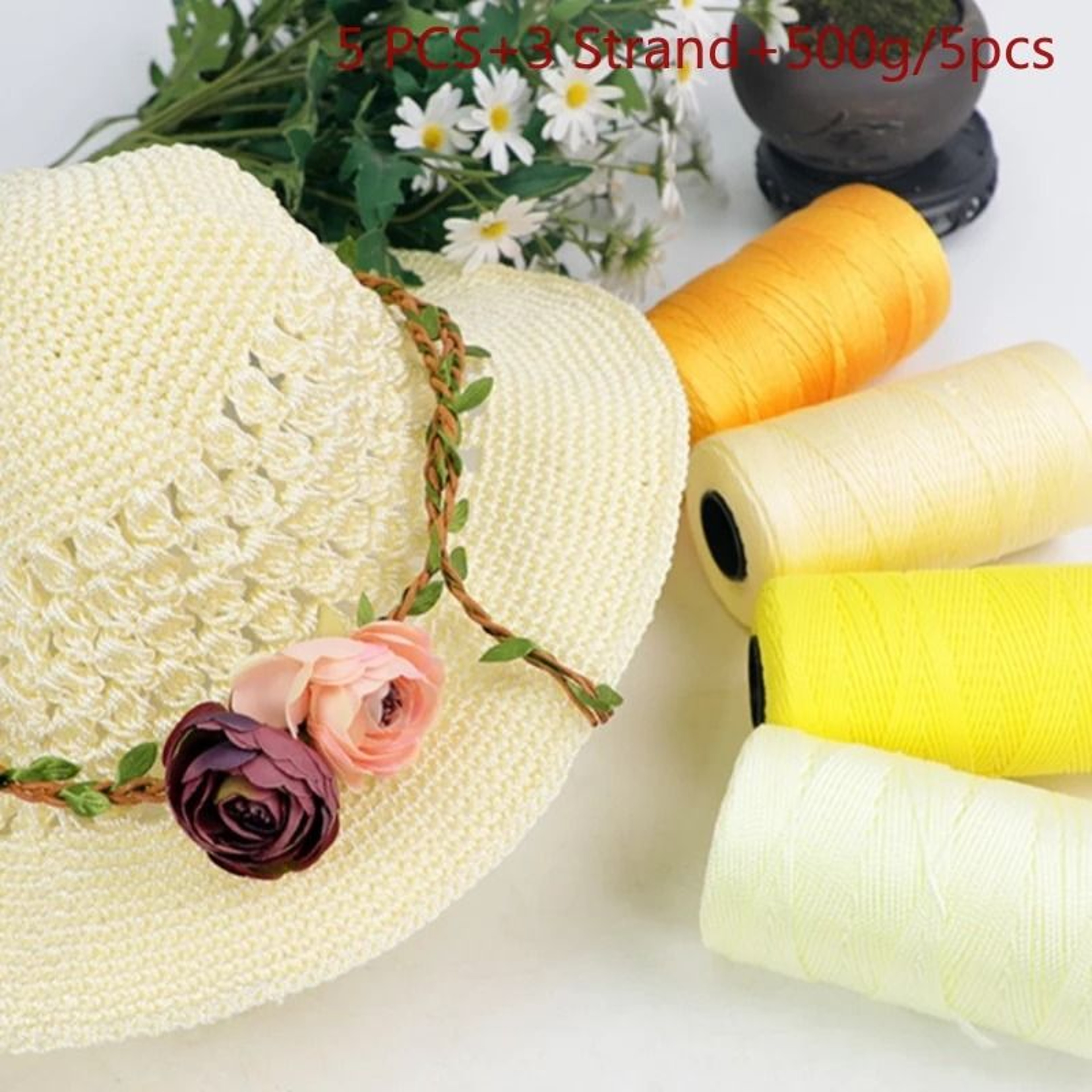 Colorful Ice Silk Crochet Yarn Set 5 Pack 500g Thin 15mm Yarn For DIY Bags Hats  Summer Crafts 2