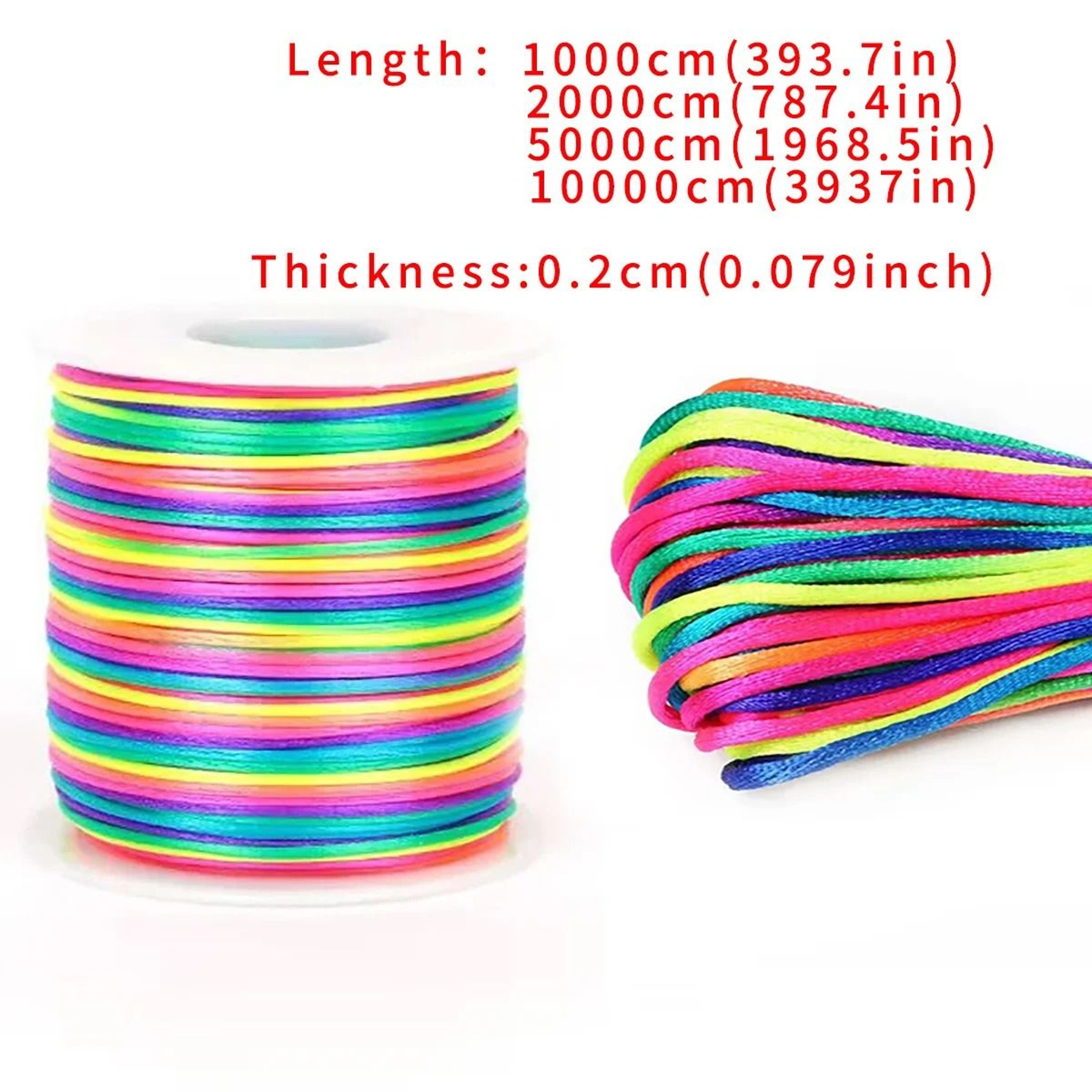 2mm Satin Nylon Cord For Chinese Knotting Bracelets Macrame  DIY Jewelry Crafts 2