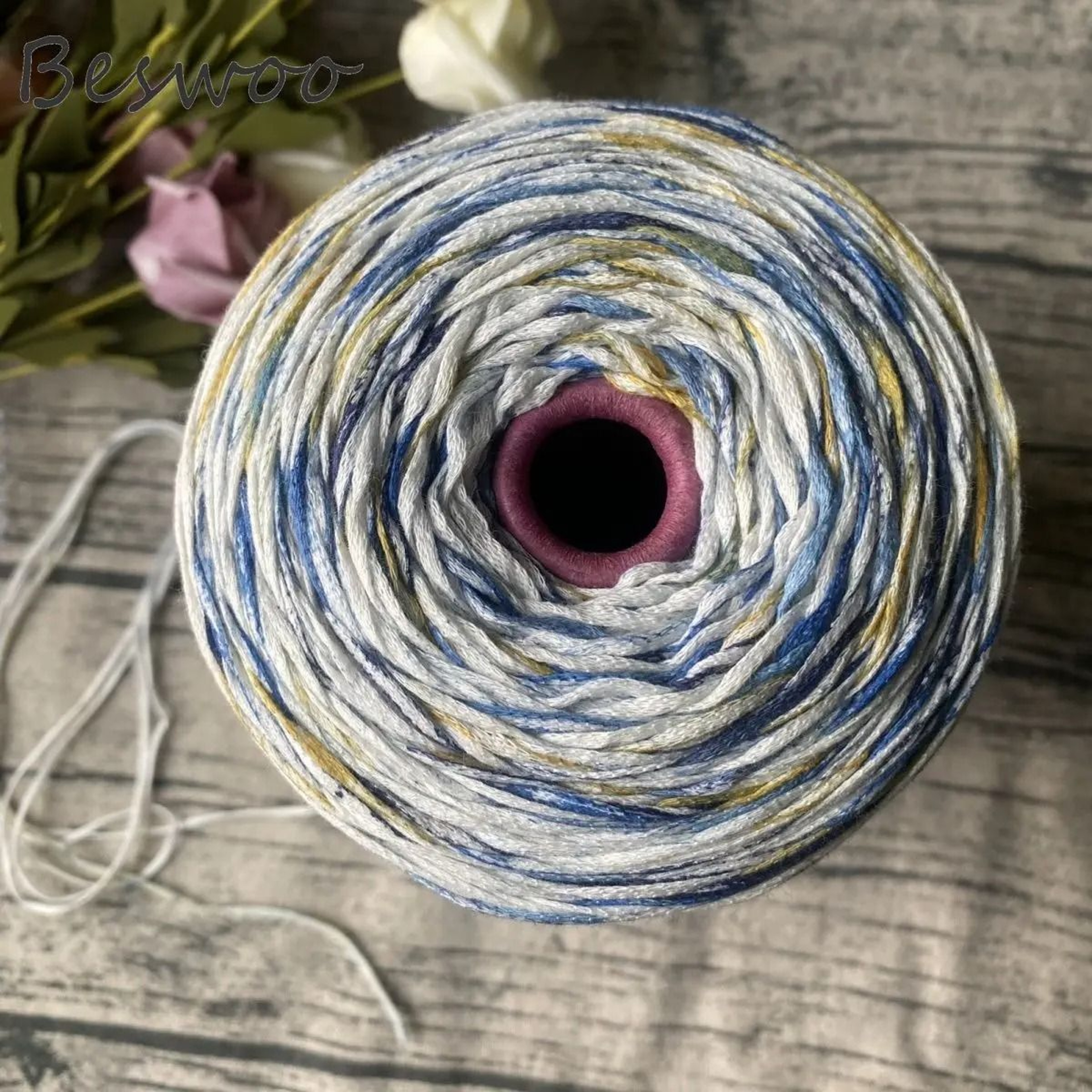 Rainbow Space Dyed Hollow Cotton Yarn 110 Lb For Crochet Bags Hats Garments  DIY Crafts 7