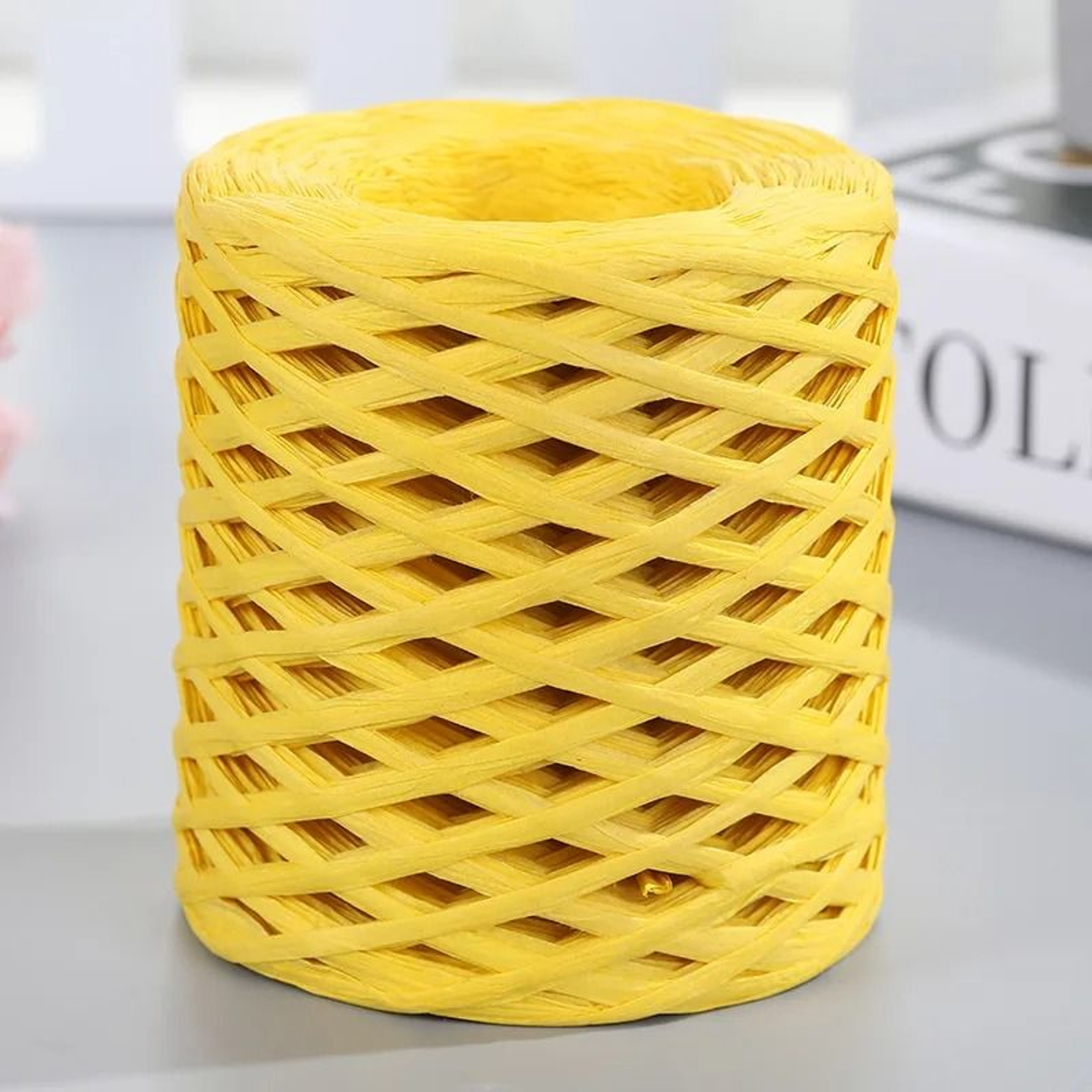 Natural Raffia Straw Crochet Yarn 219 Yards Paper Rope For Summer Hats Beach Bags  DIY Crafts 17