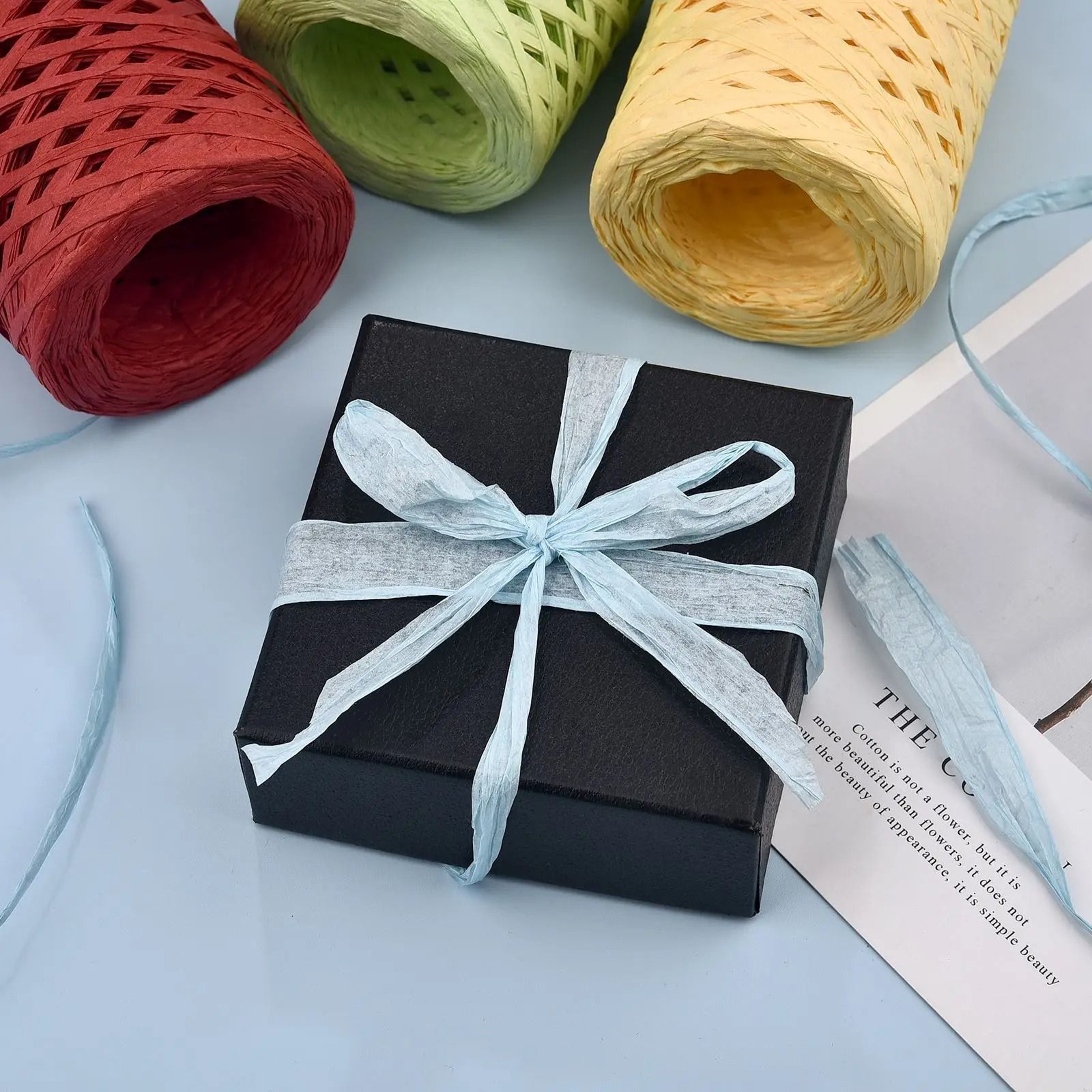 Natural Raffia Straw Yarn 100m Eco Friendly Paper Yarn For Crochet Beach Bags Sun Hats Gift Wrappin 2
