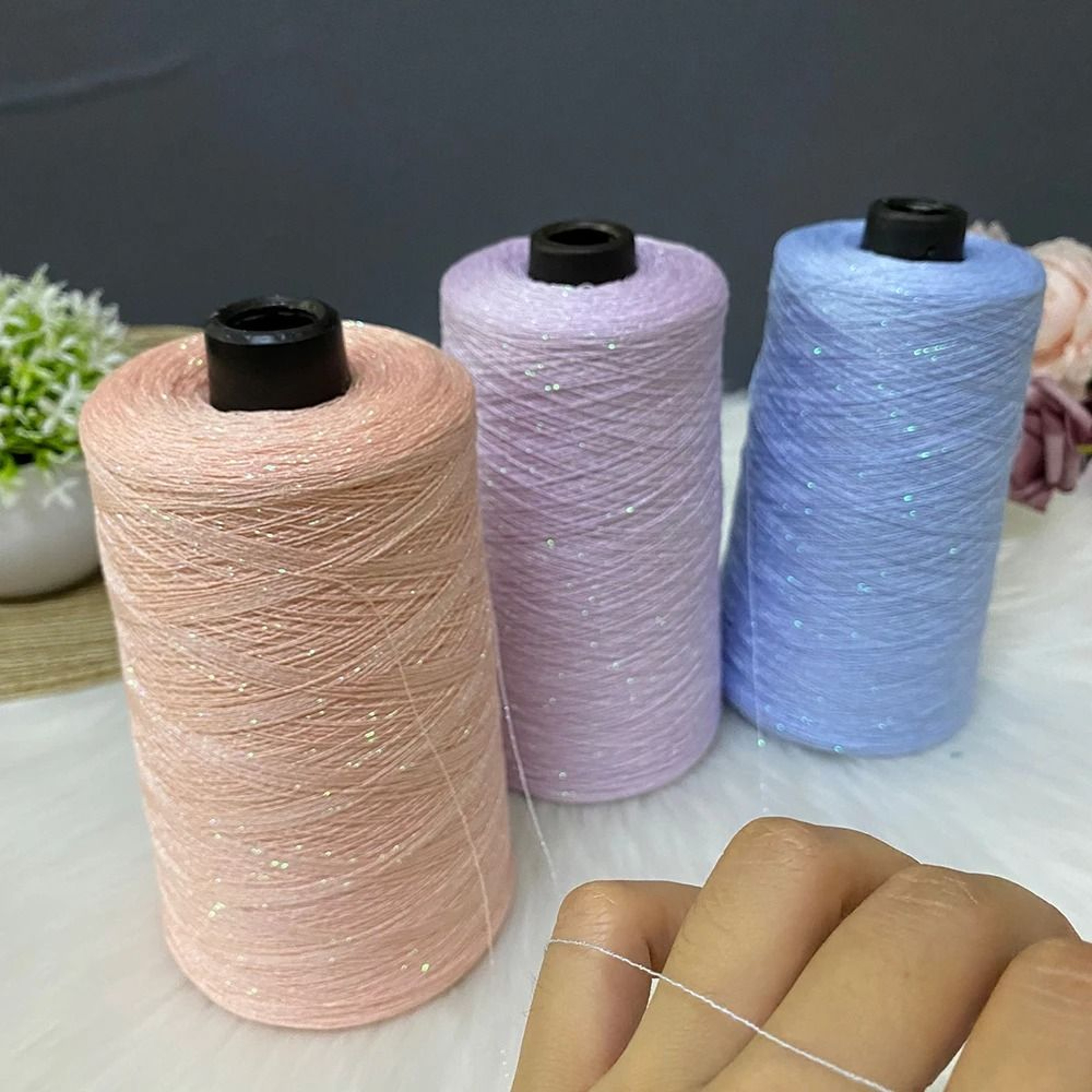 Rainbow Shimmer Linen Blend Knitting And Crochet Yarn 882 Oz For Summer DIY Projects 2
