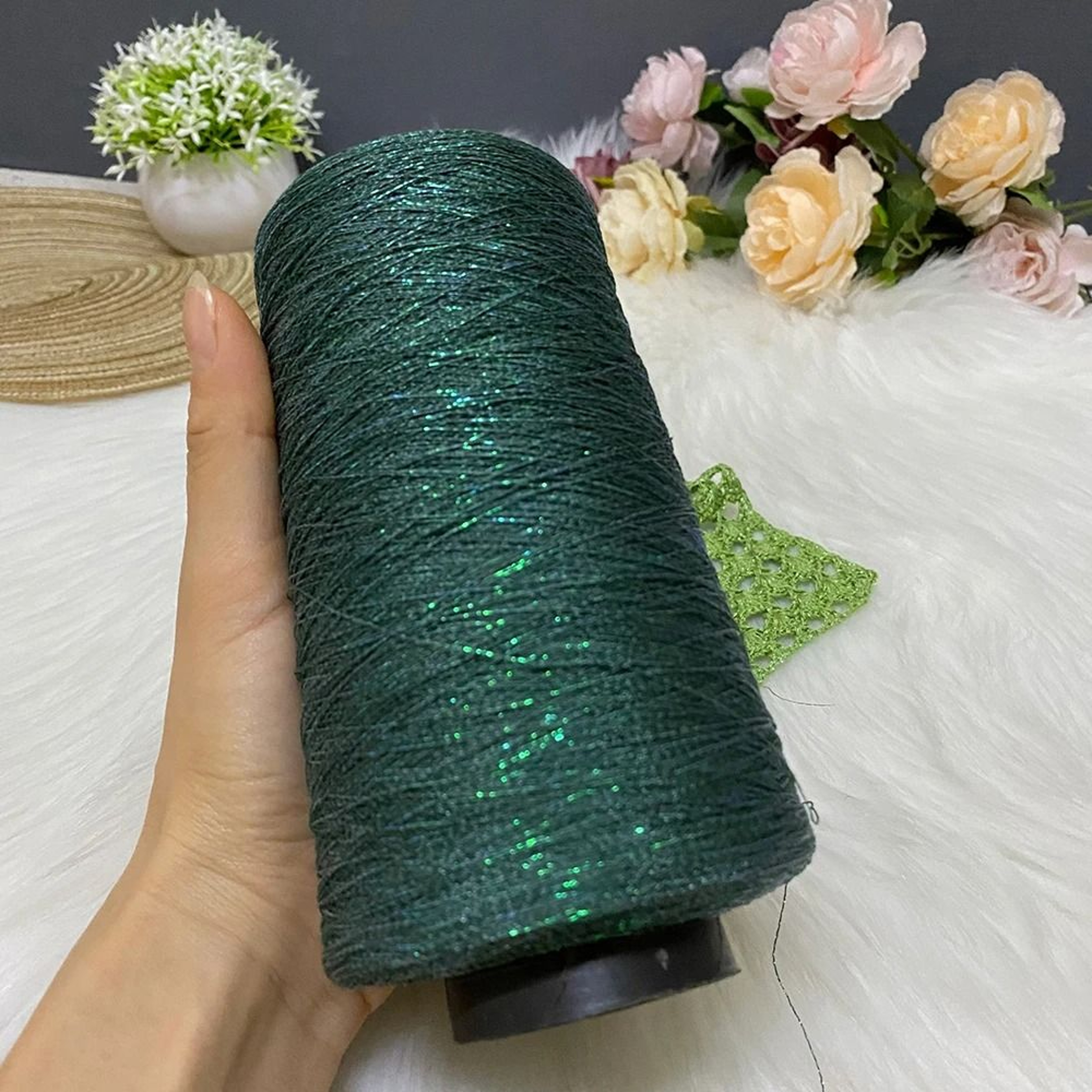 Rainbow Shimmer Linen Blend Knitting And Crochet Yarn 882 Oz For Summer DIY Projects 19