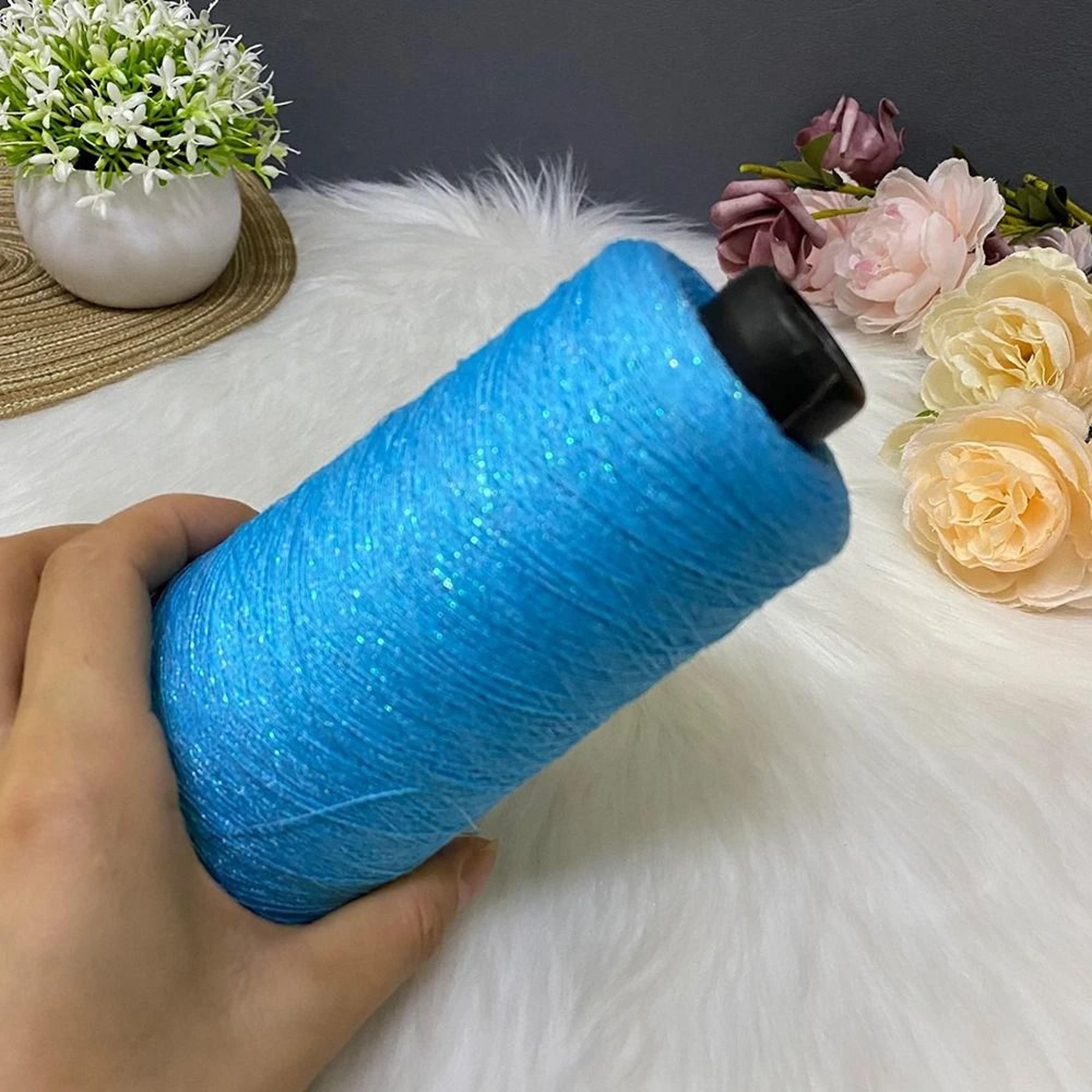 Rainbow Shimmer Linen Blend Knitting And Crochet Yarn 882 Oz For Summer DIY Projects 24