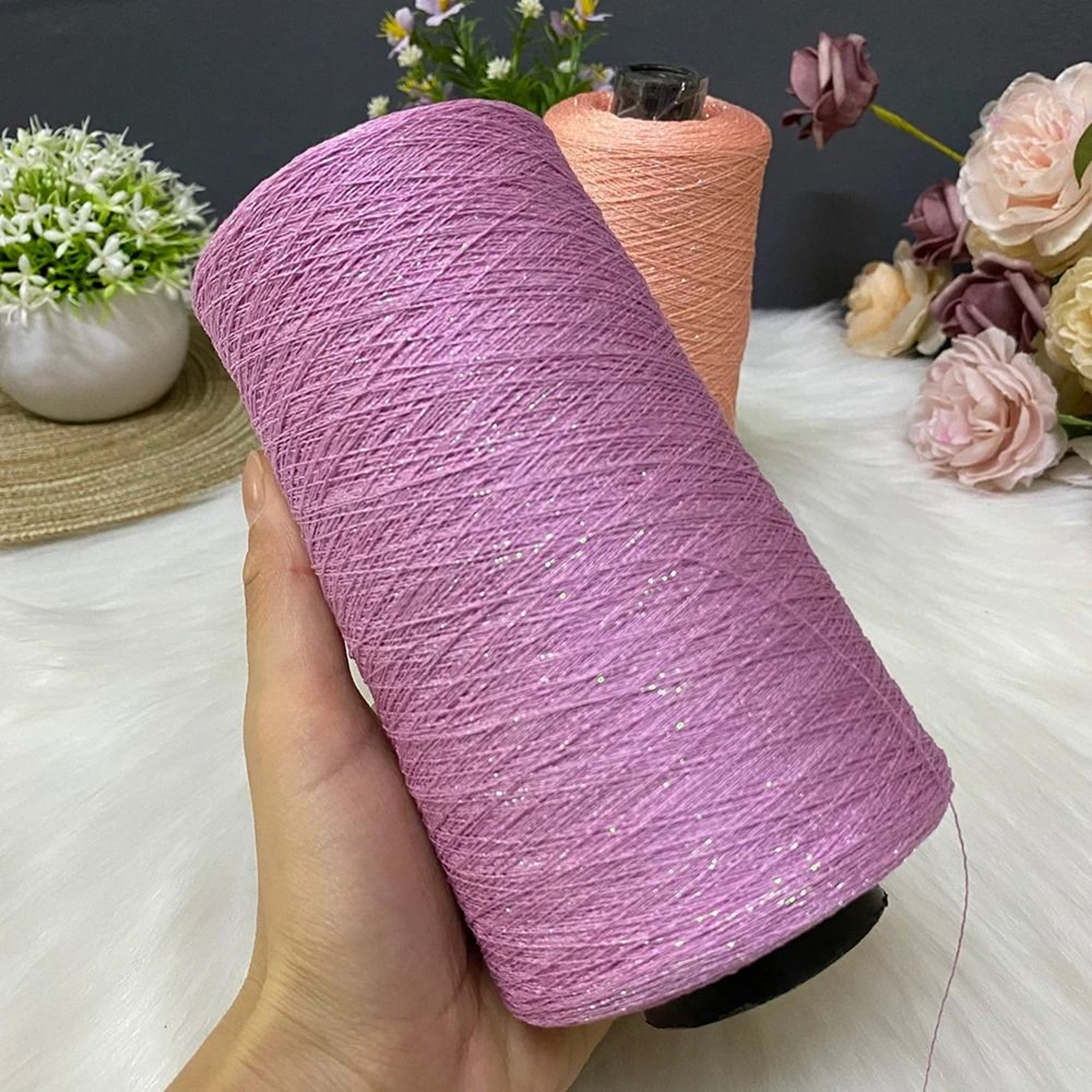 Rainbow Shimmer Linen Blend Knitting And Crochet Yarn 882 Oz For Summer DIY Projects 26