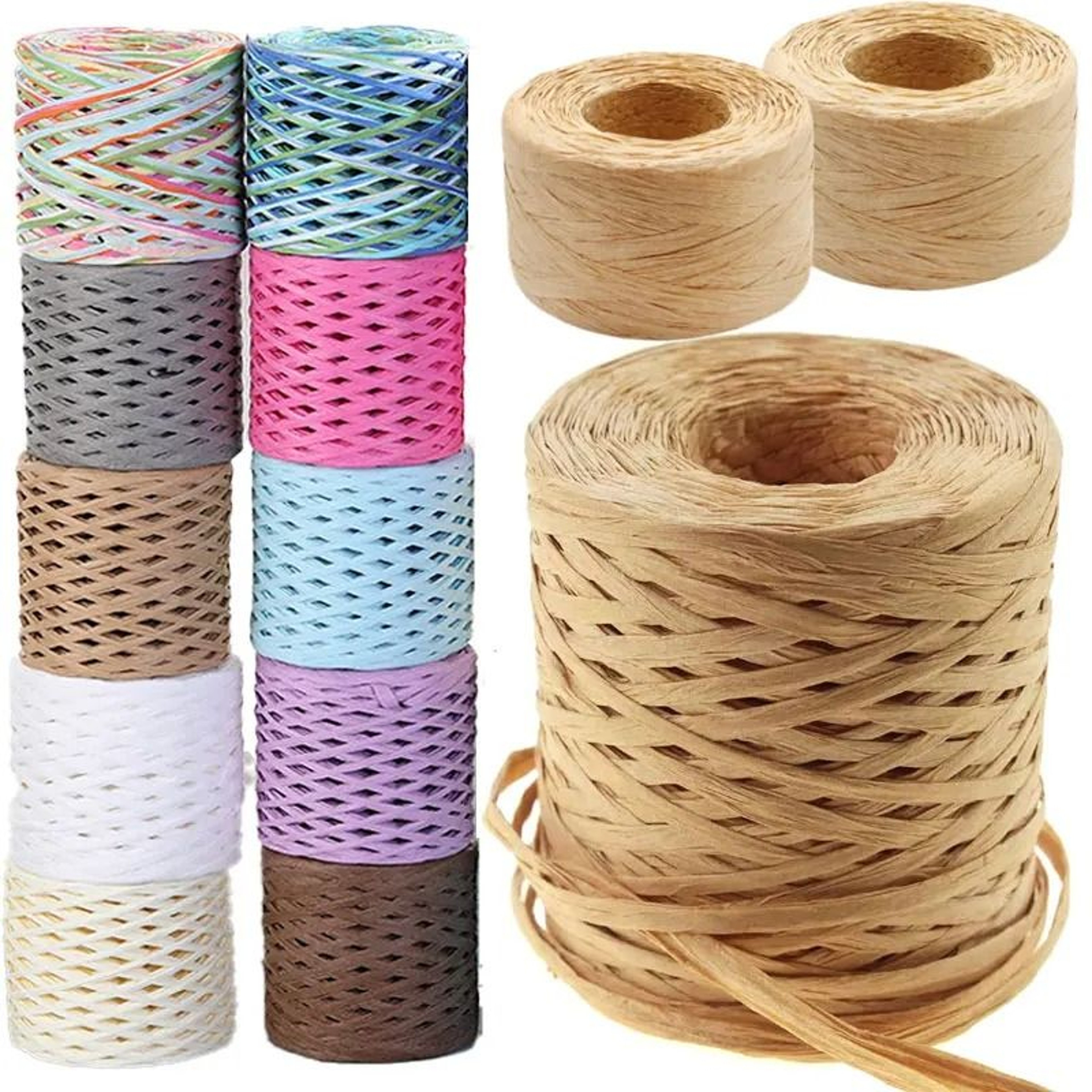 Natural Raffia Paper Ribbon 218 Yards For Gift Wrapping Crochet And DIY Crafts 1