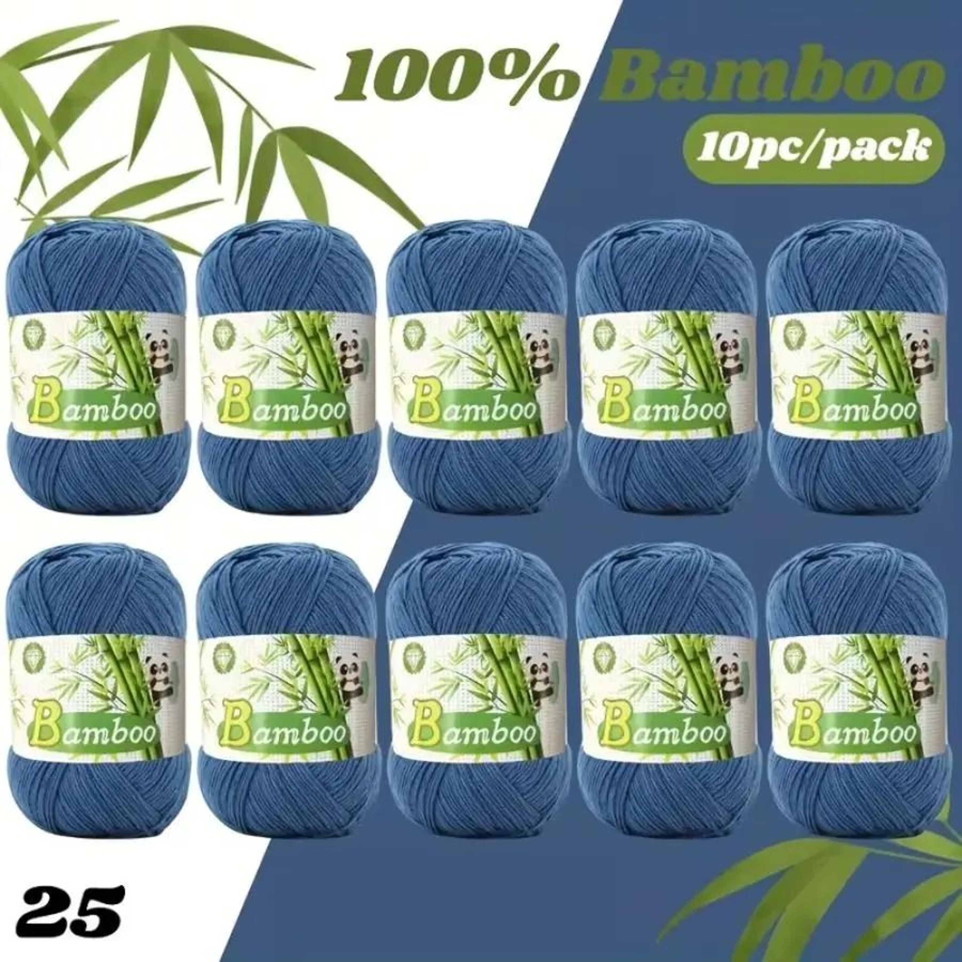 Soft Bamboo Cotton Yarn Set 1764 Oz 10 Balls For Crochet Knitting And Baby Clothing 25