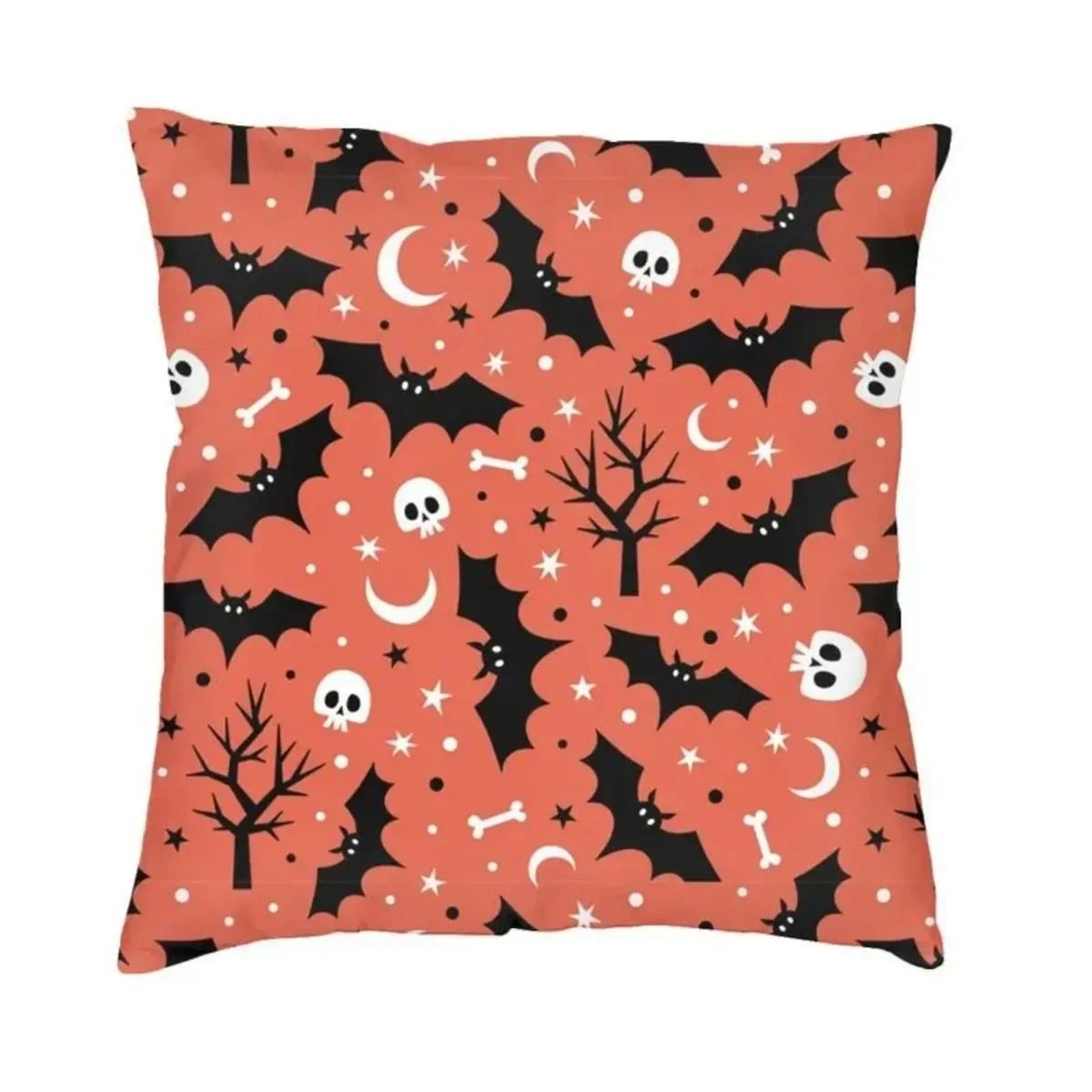 Pastel Goth Pink And Black Bat Throw Pillow Cover For Halloween Home Decor 19