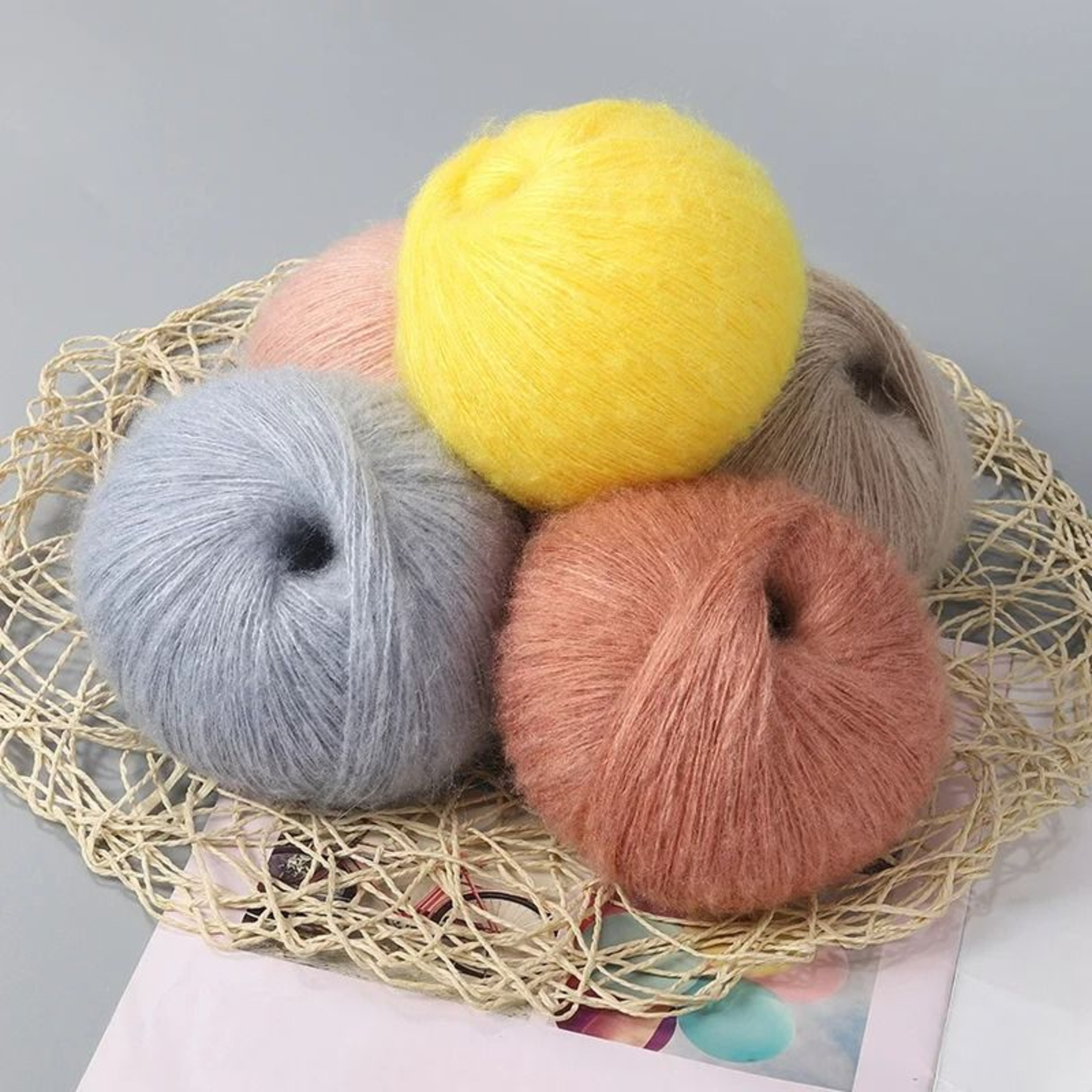 8 Piece Soft Mohair Yarn Set For Crochet Knitting Amigurumi And DIY Crafts 0