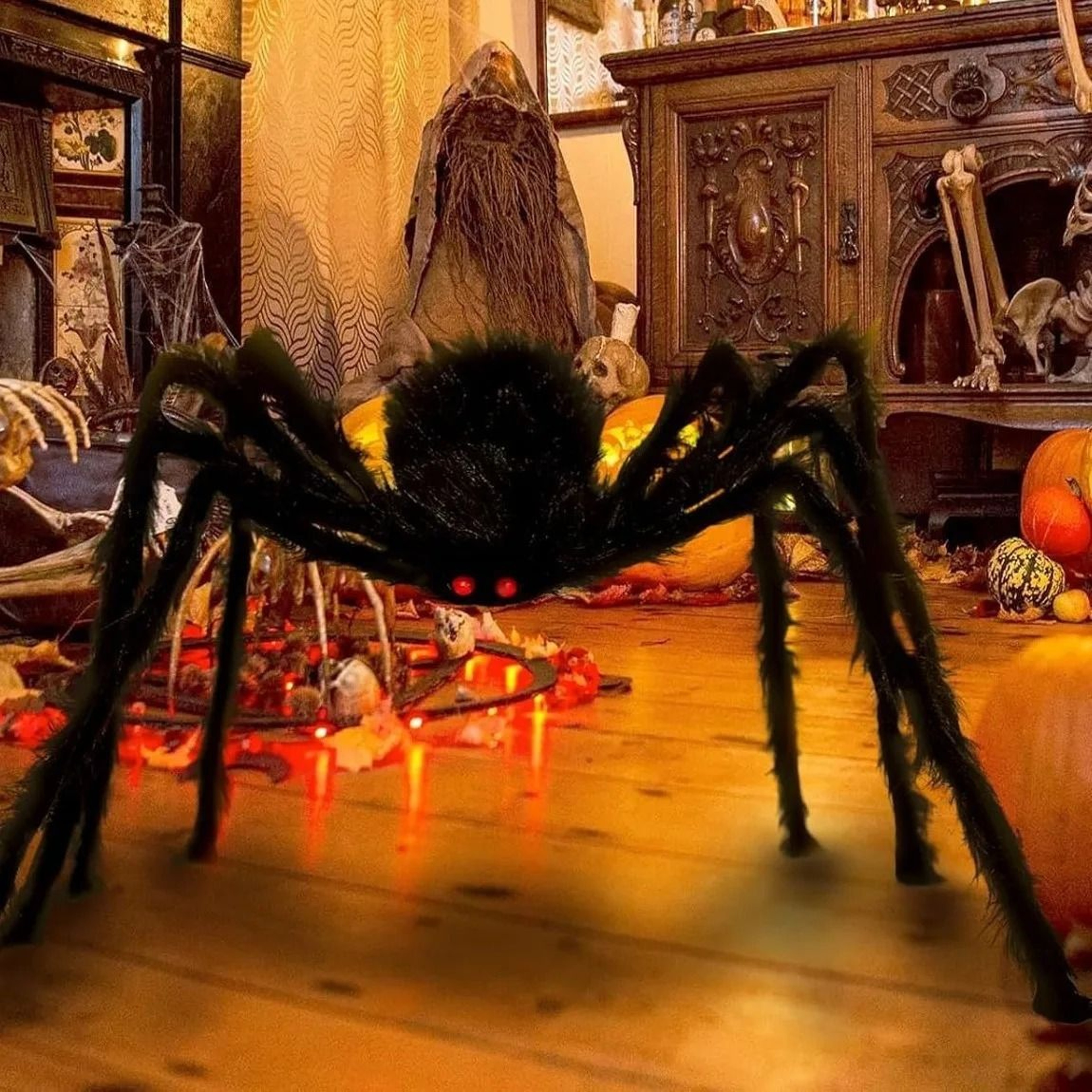 Giant Hairy Halloween Spider For Yard And Porch Decor 2