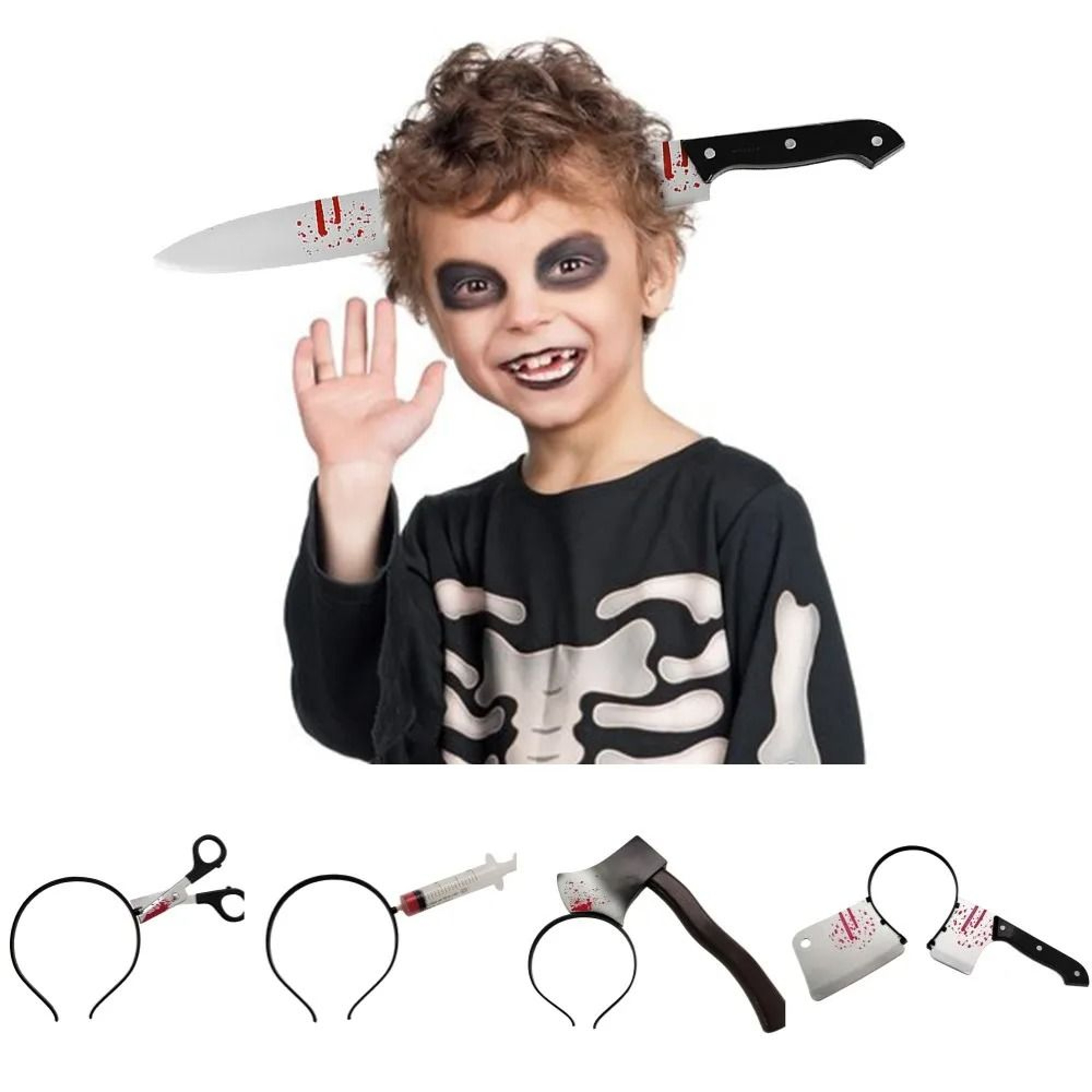 Bloody Weapon Illusion Halloween Headband Cosplay Prop 2