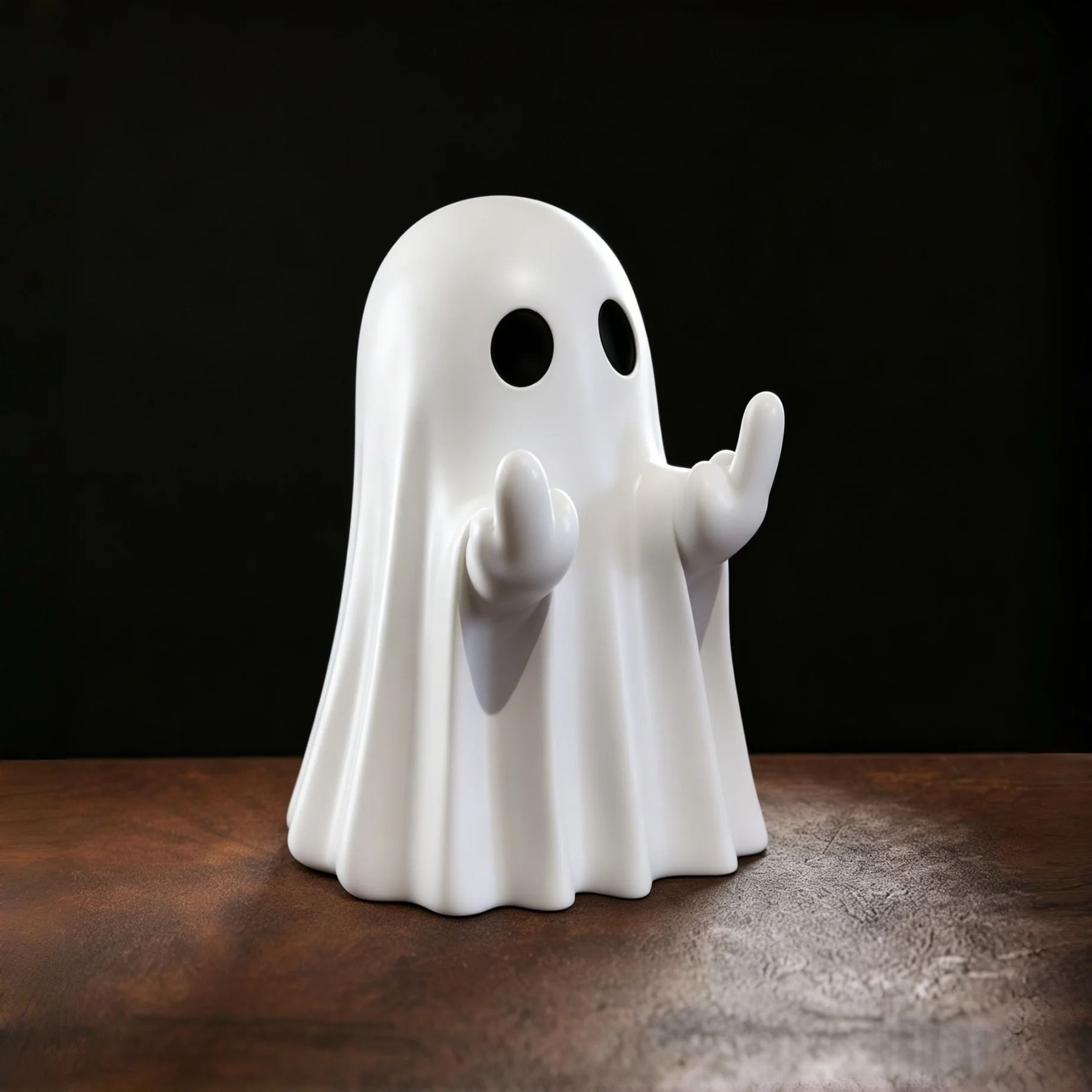 Funny Middle Finger Ghost Statue Halloween Table Decor 7