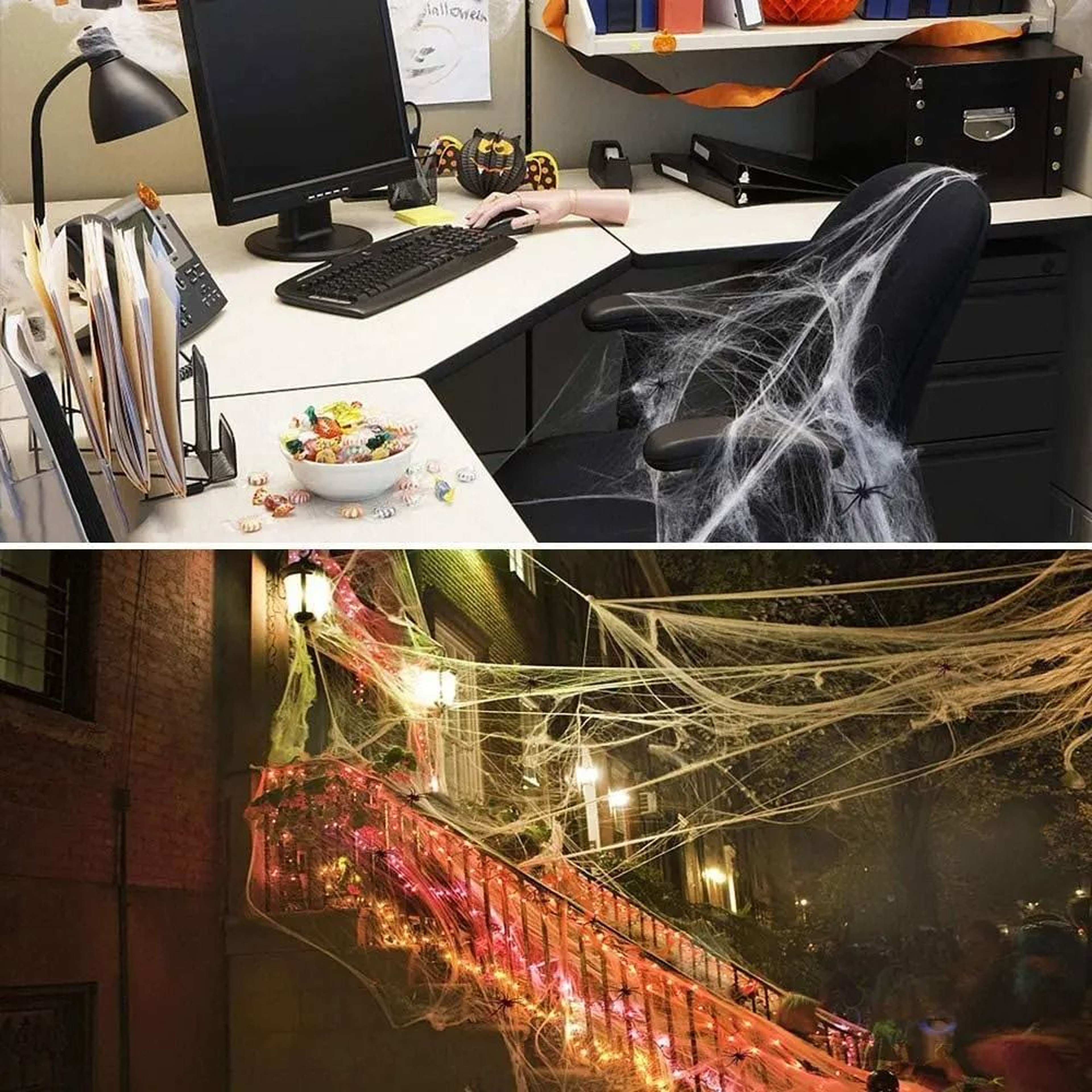 Super Stretch Artificial Spider Web Halloween Cobweb Decor 5