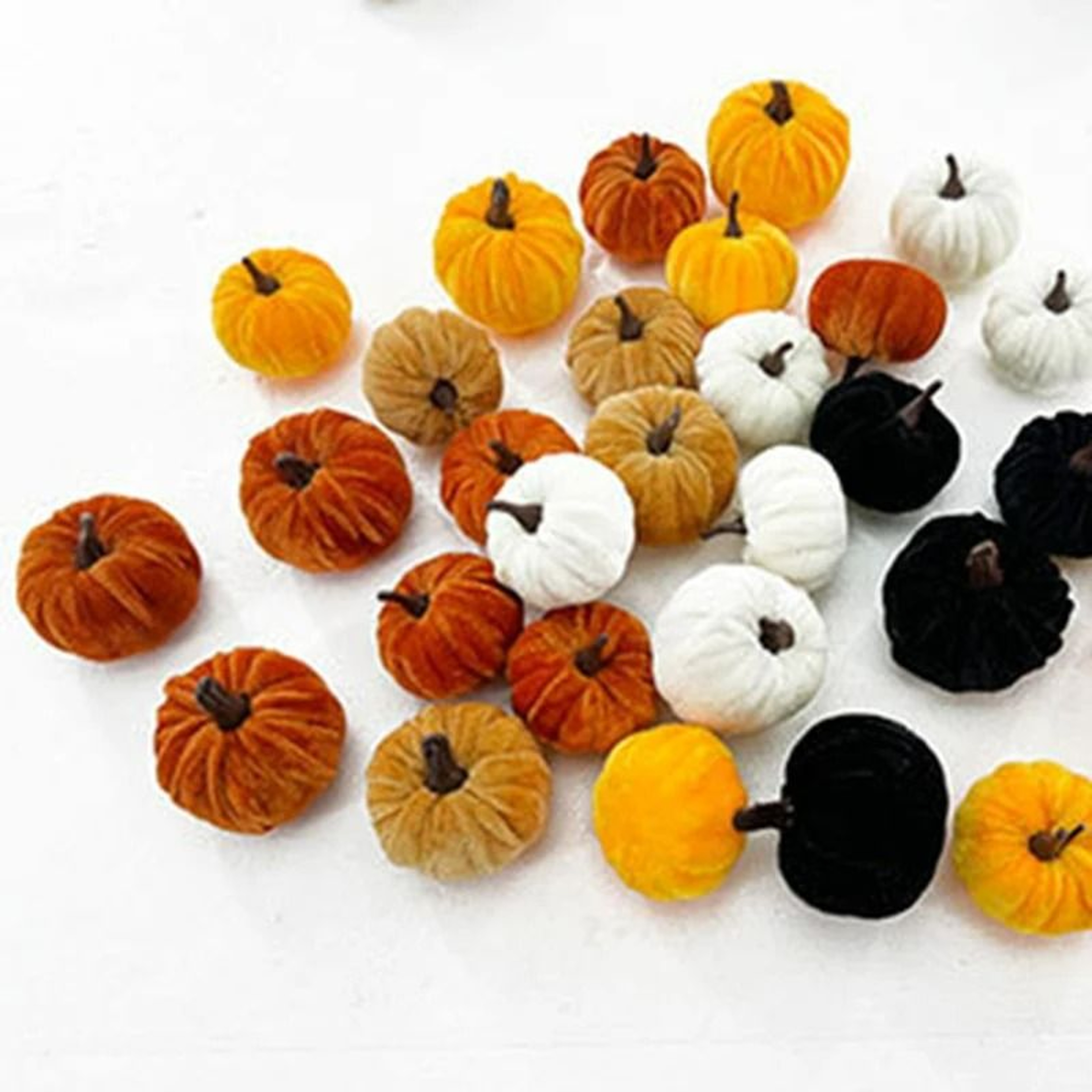5 Piece Mini Artificial Pumpkin Set Halloween Fall Table Decorations 2