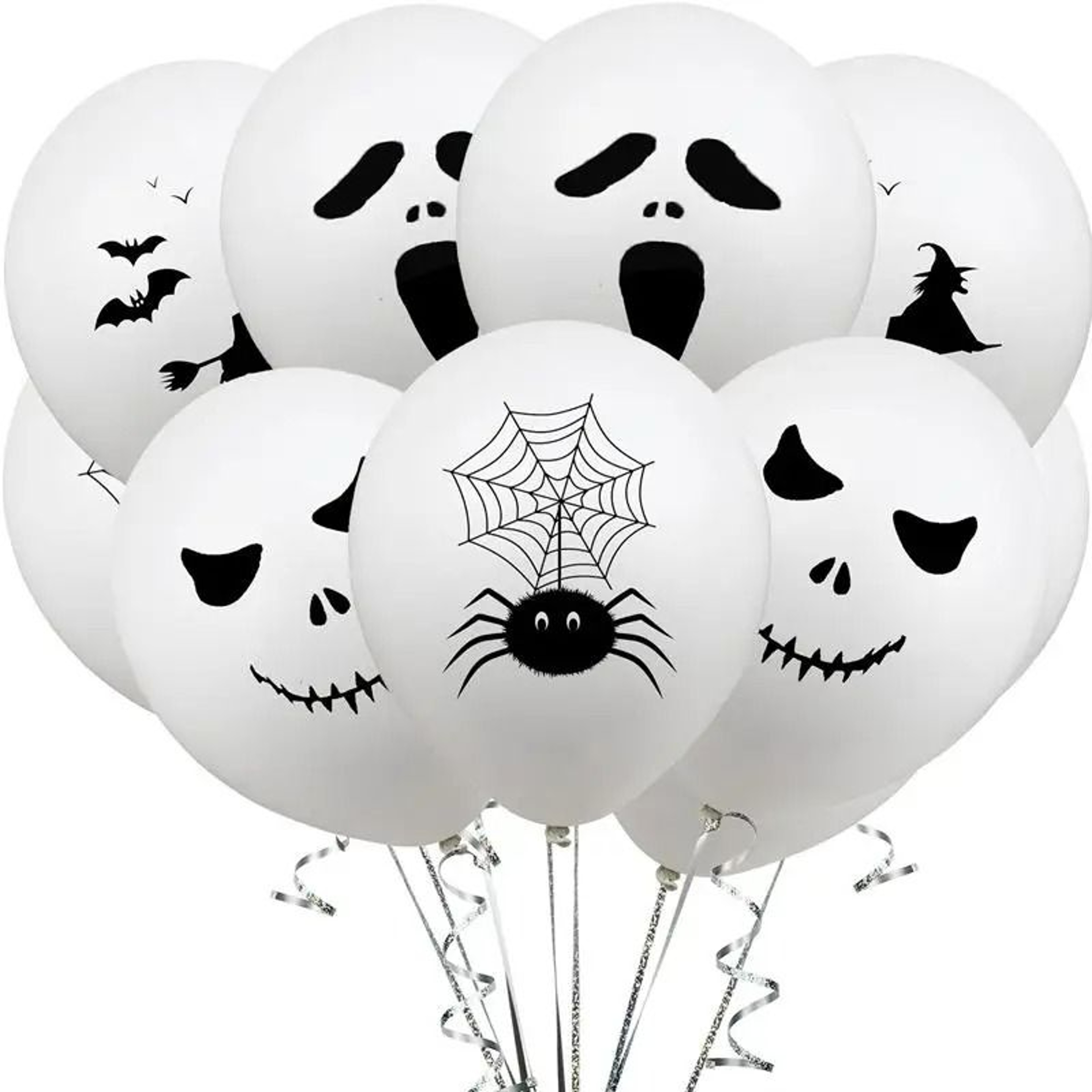 12 Piece Halloween Foil Balloon Set Ghost Pumpkin Bat Party Decorations 1