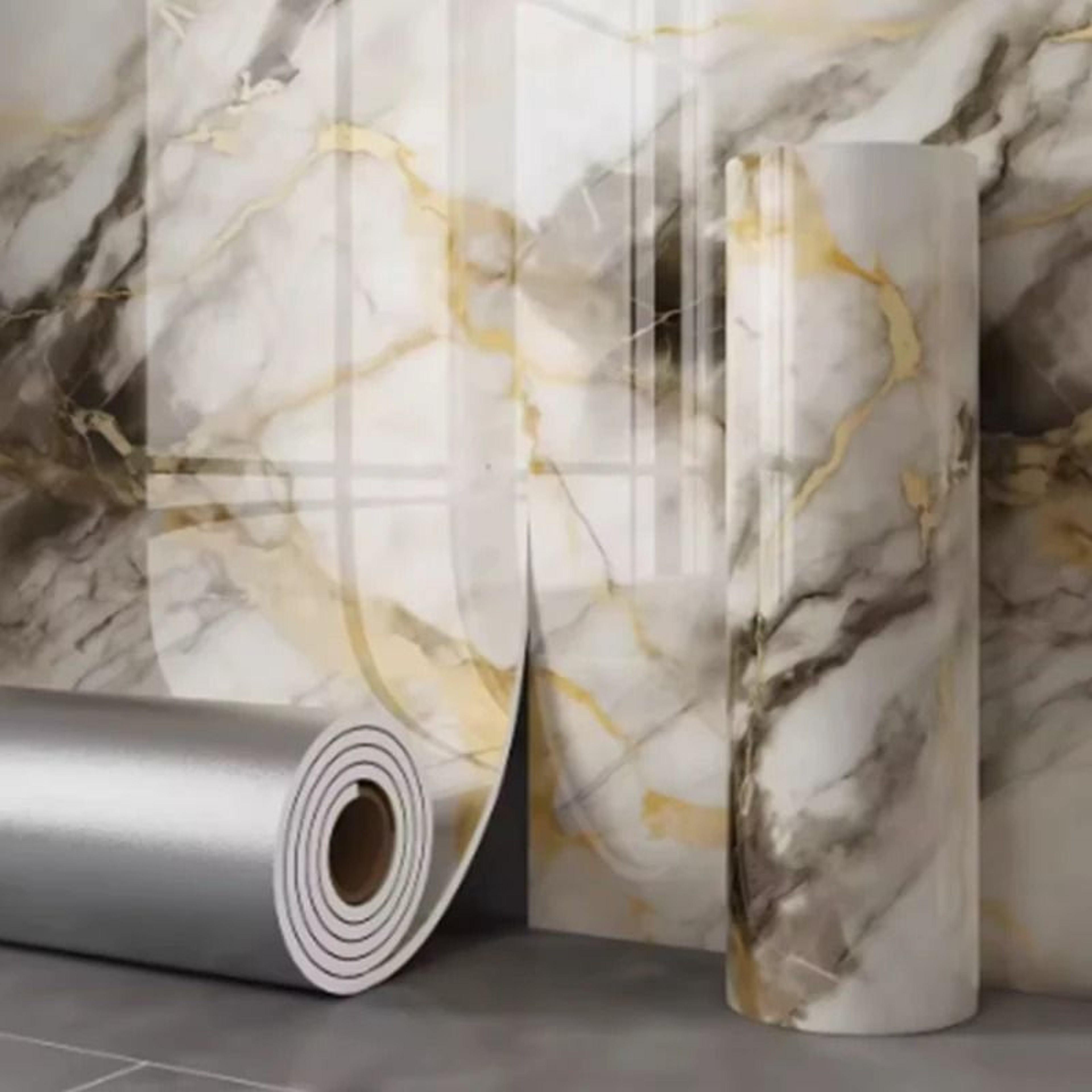 Marble Peel And Stick Foam Wallpaper Waterproof Tile Wall Covering 6
