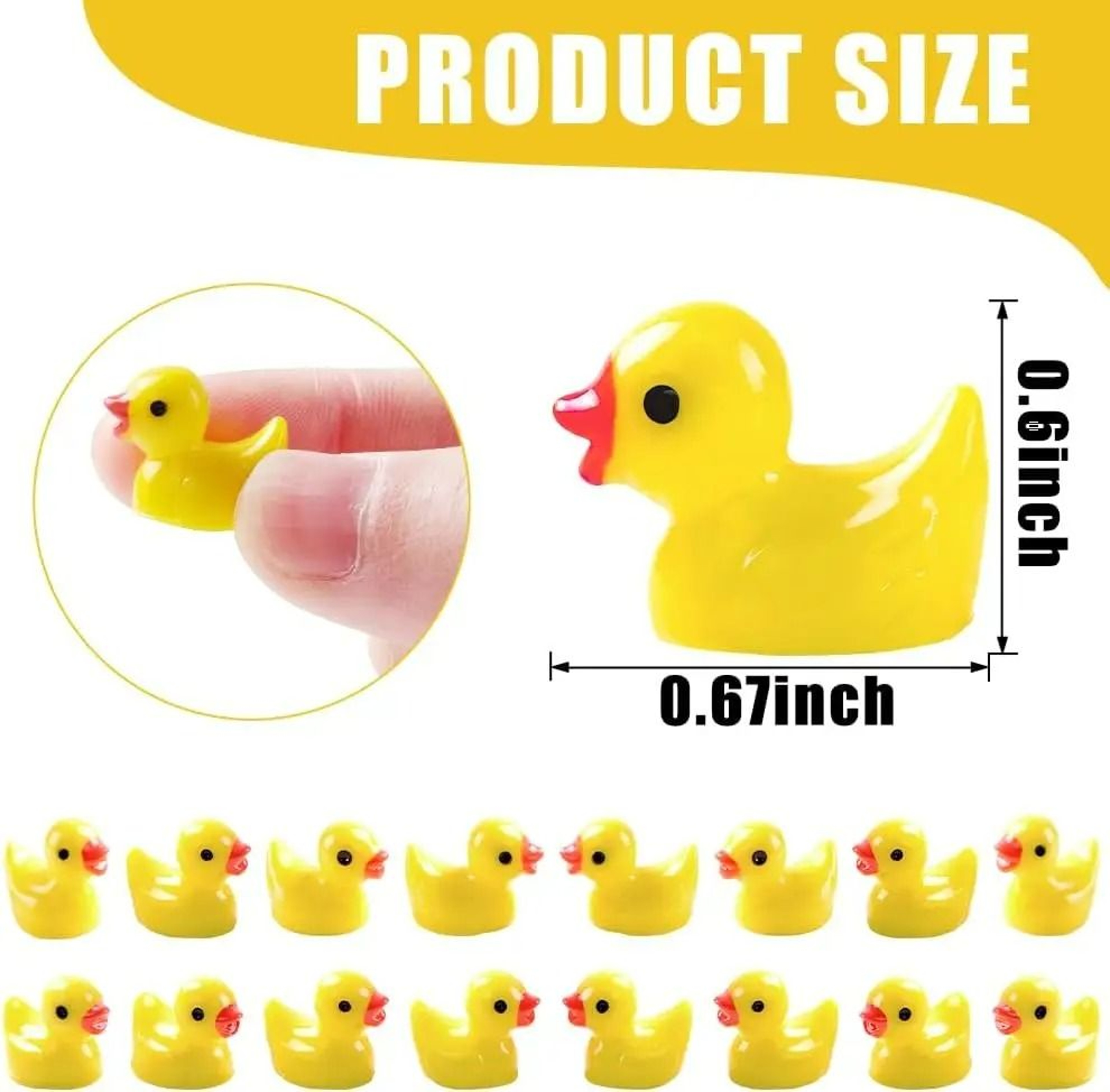 200 Piece Mini Yellow Resin Ducks Tiny Figurines For Fairy Garden Crafts 5
