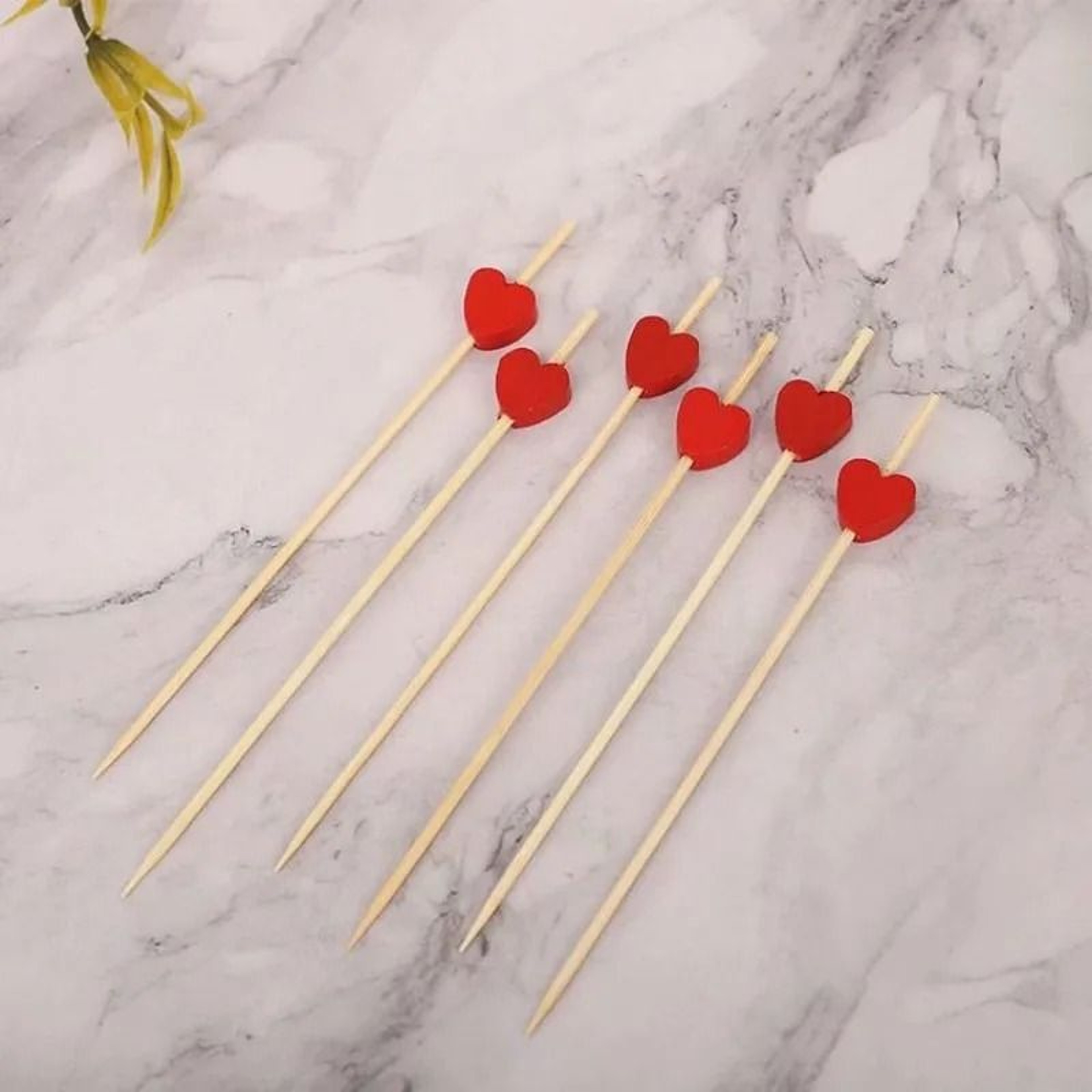 Red Heart Bamboo Cocktail Picks For Fruit Appetizers And Party Decor 2