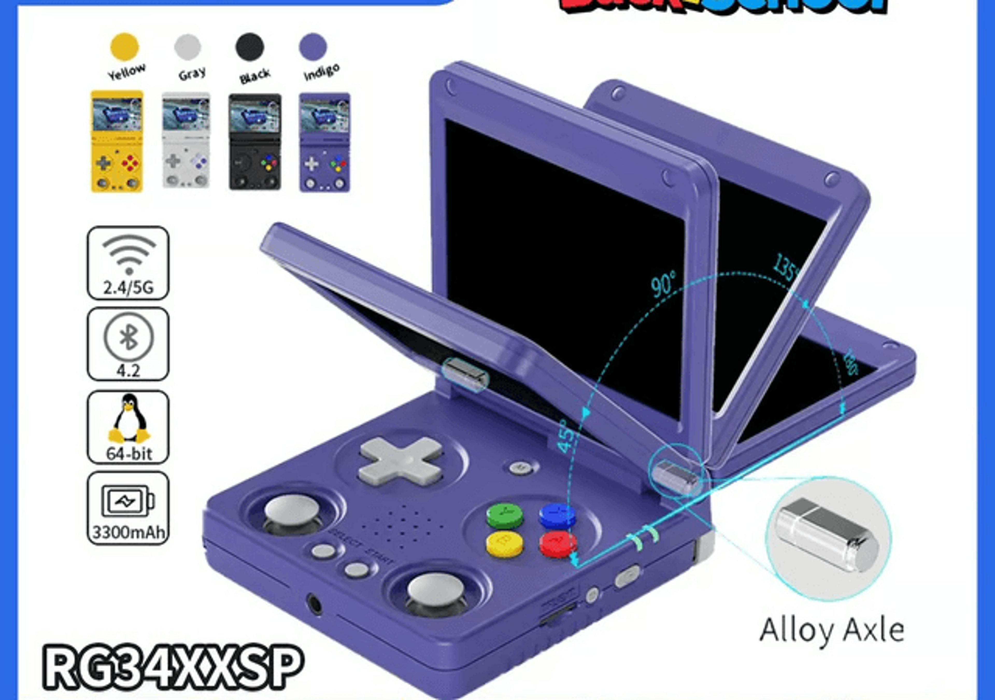 RG34XXSP Retro Handheld Game Console Flip Design Portable Gaming Console 0