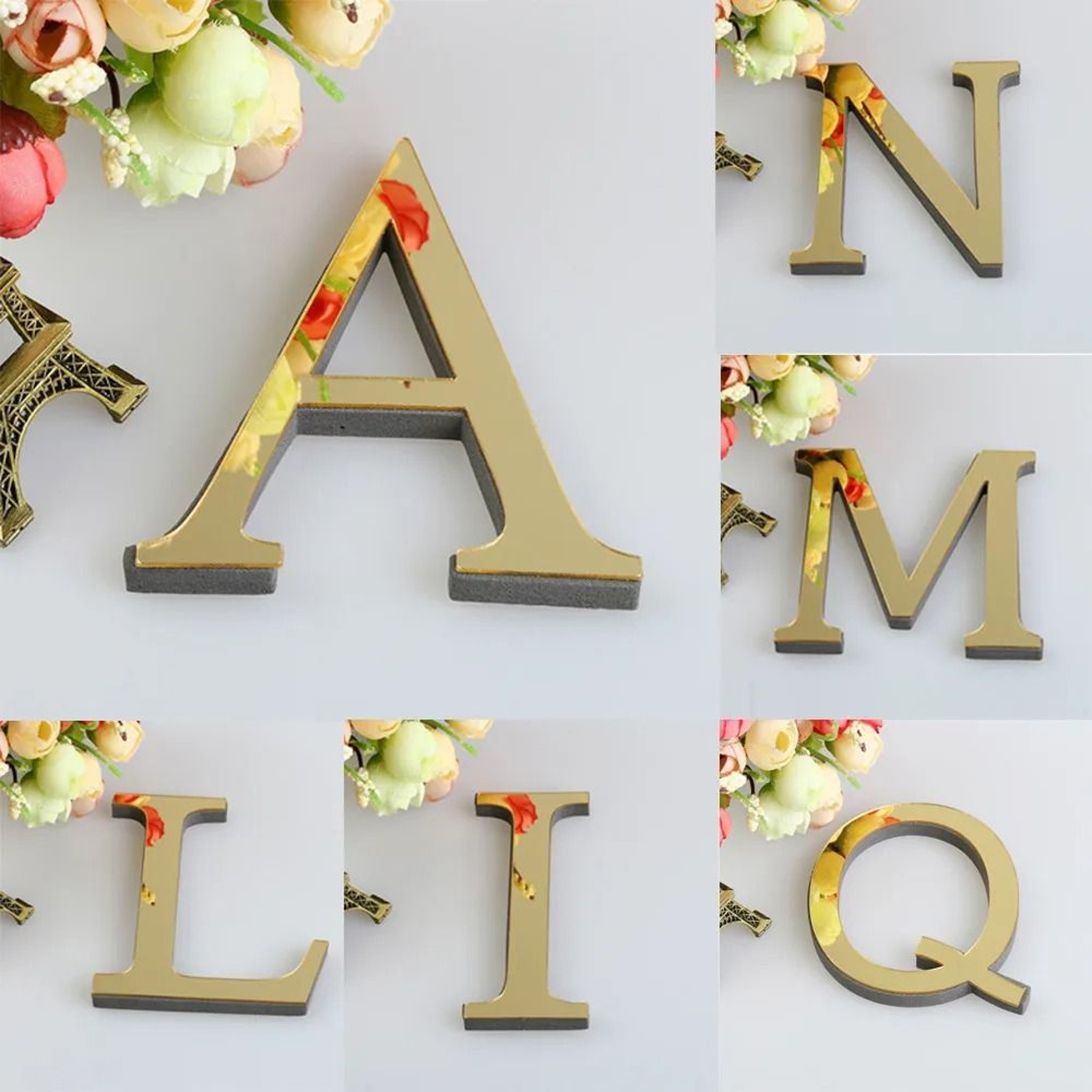 3D Mirror Letter Wall Sticker Self Adhesive Acrylic Alphabet Decor 0