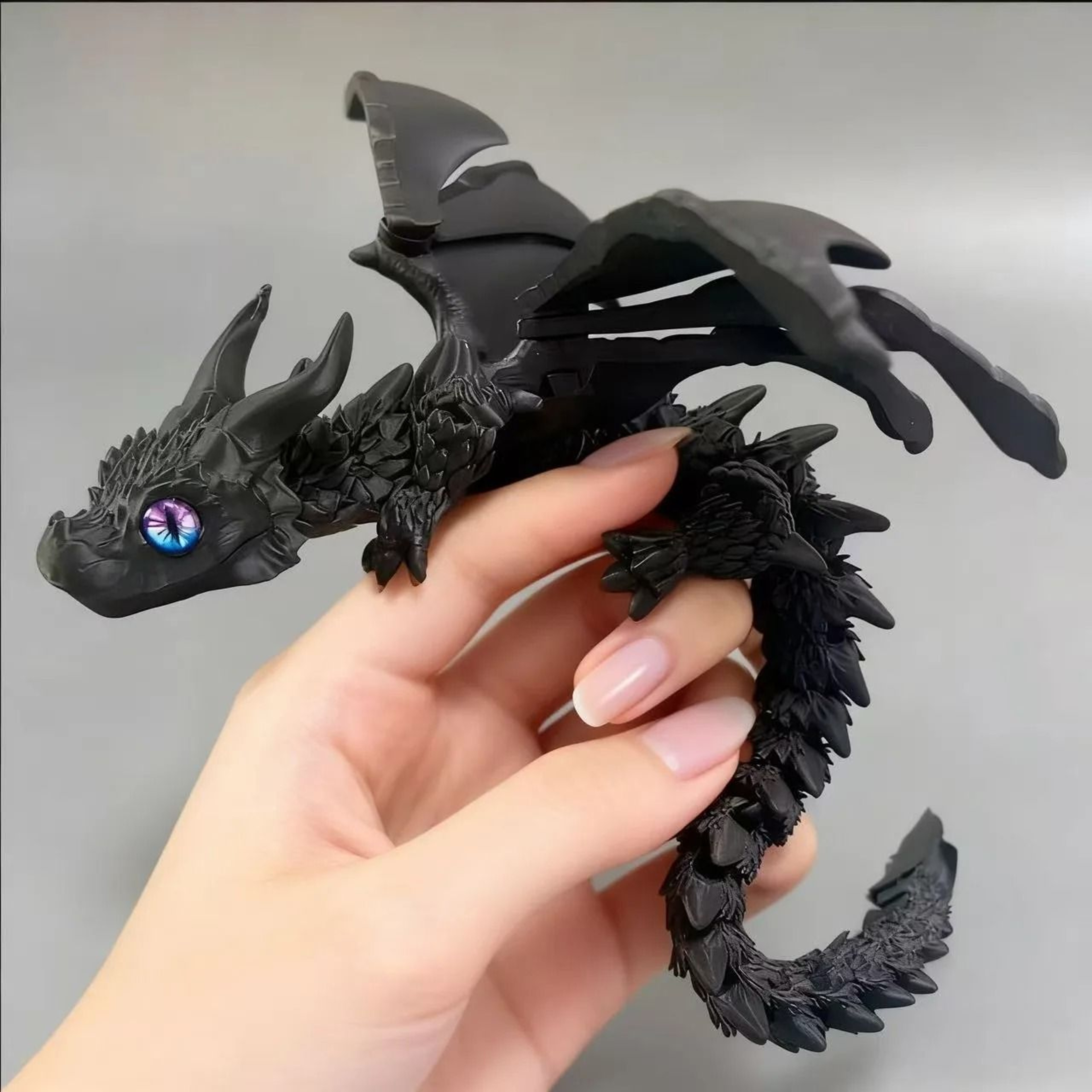3D Printed Winged Dragon Figurine Articulated Fantasy Tabletop Sculpture 7