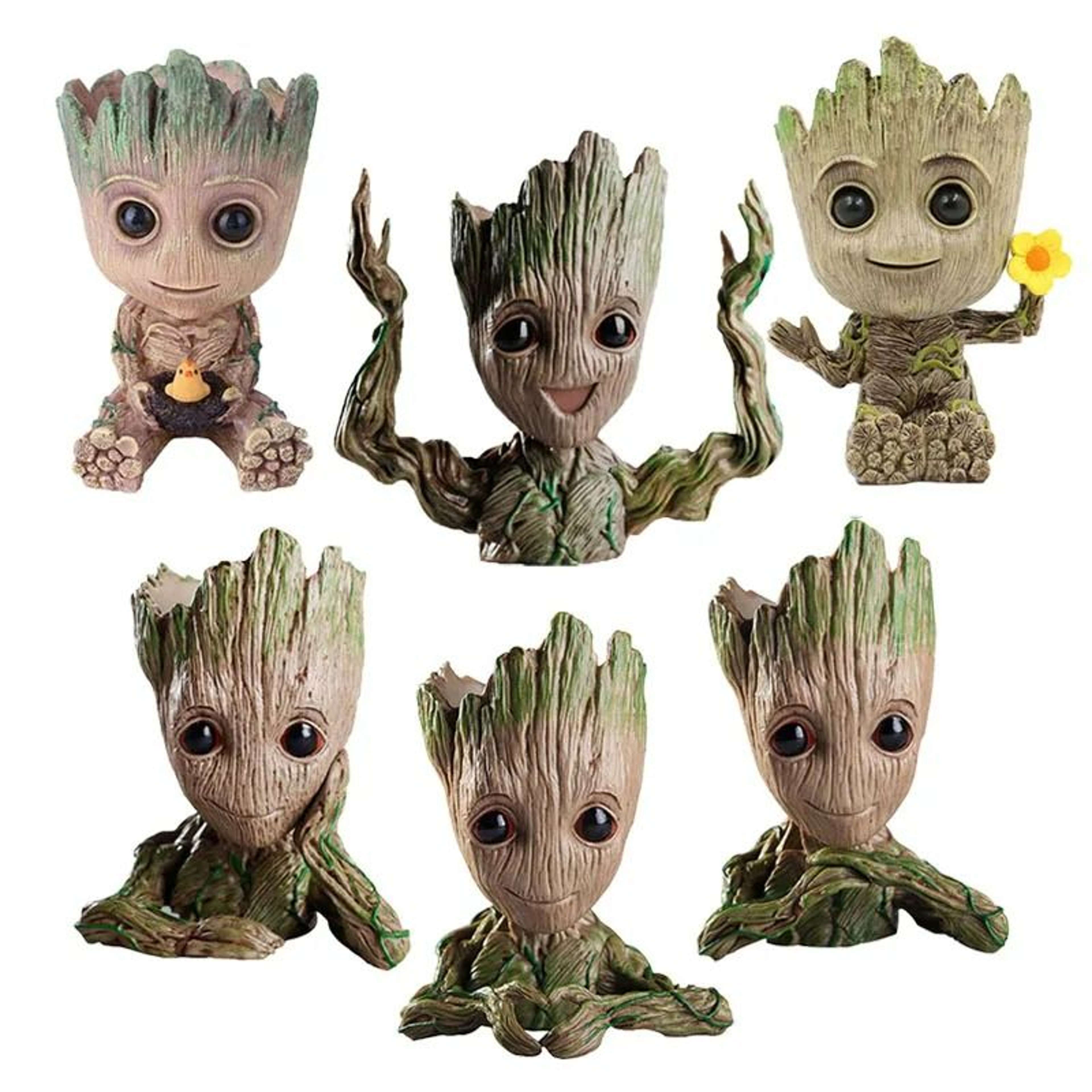 Groot Character Planter Pot And Pen Holder Desktop Organizer Decor 17