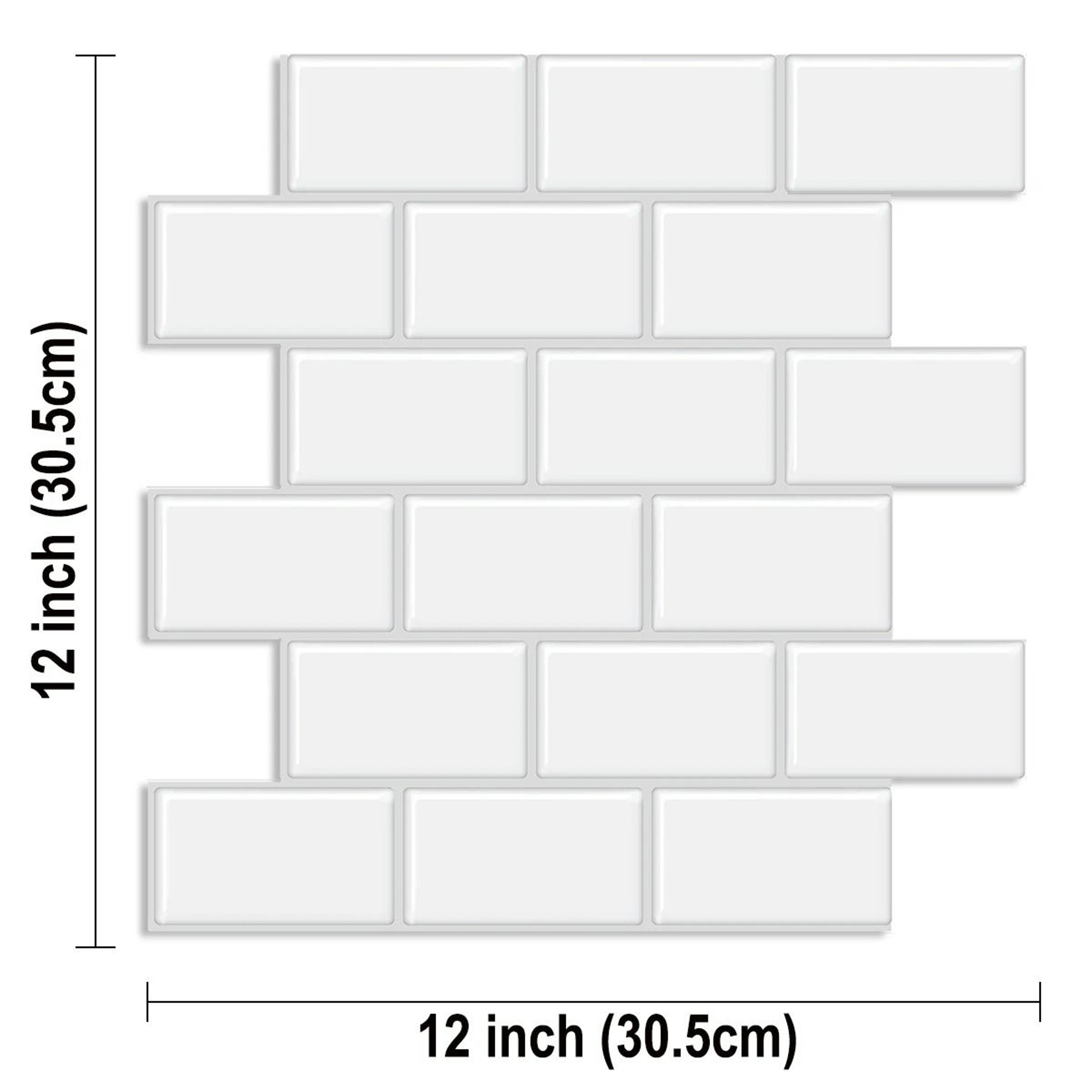 5 Piece 3D Subway Tile Peel And Stick Backsplash Wall Sticker Set 7