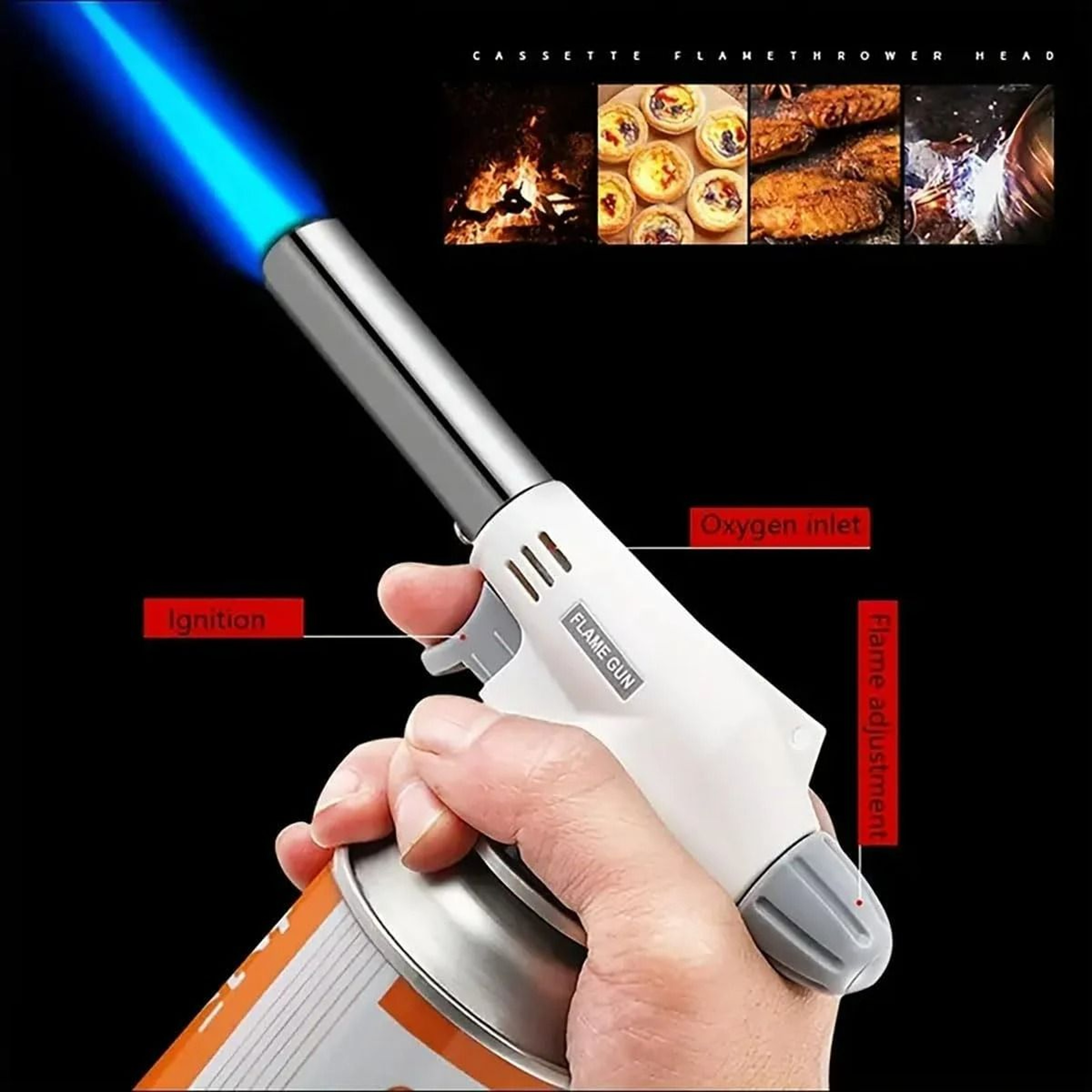 Butane Gas Torch Lighter Adjustable Flame Burner For Cooking And Camping 0