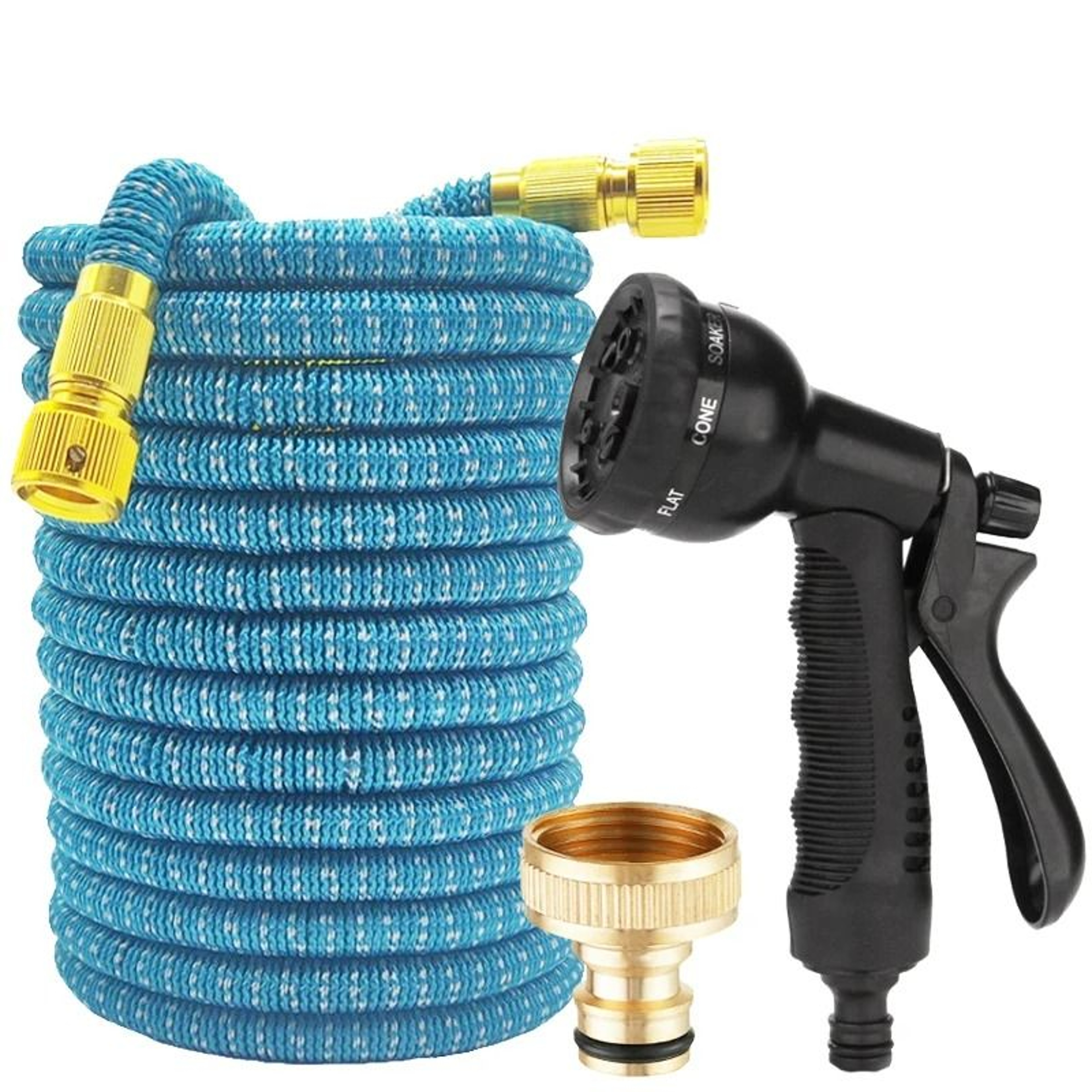 Expandable Garden Hose With 8 Function Spray Nozzle And Copper Connectors 0