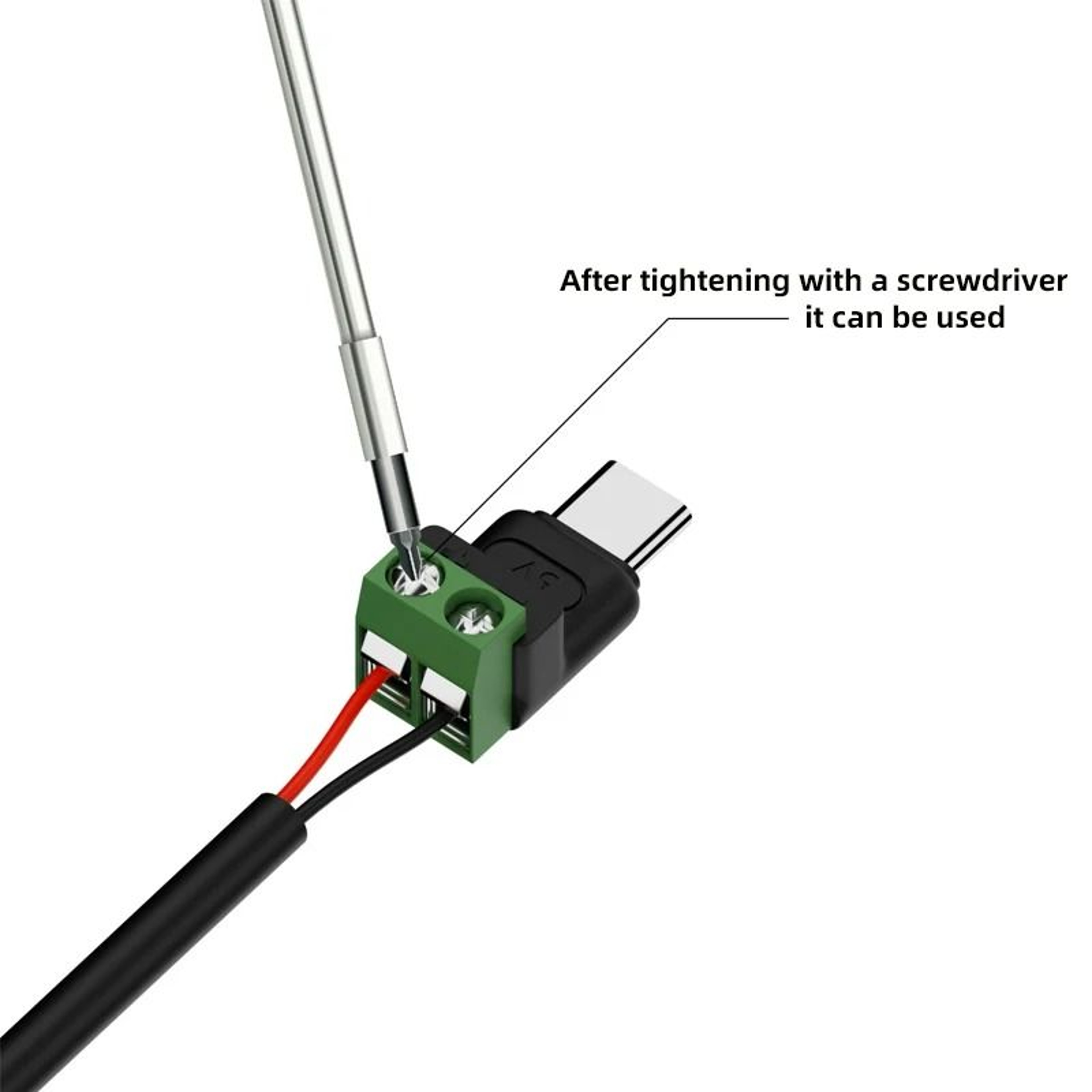 USB C Micro USB To 2 Pin Screw Terminal Solderless Connector 2