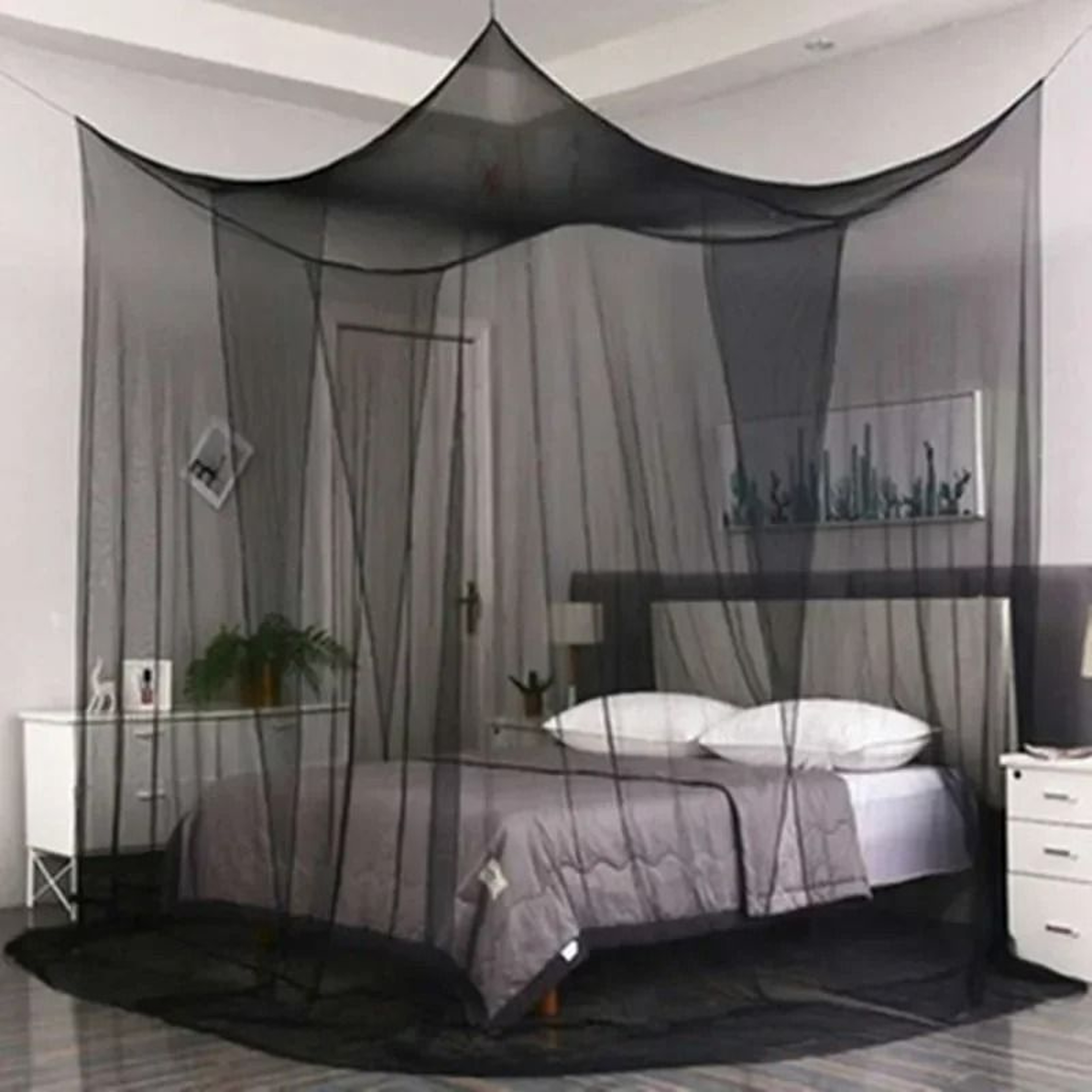 Large Four Door Mosquito Net Breathable Mesh Bed And Camping Canopy 1