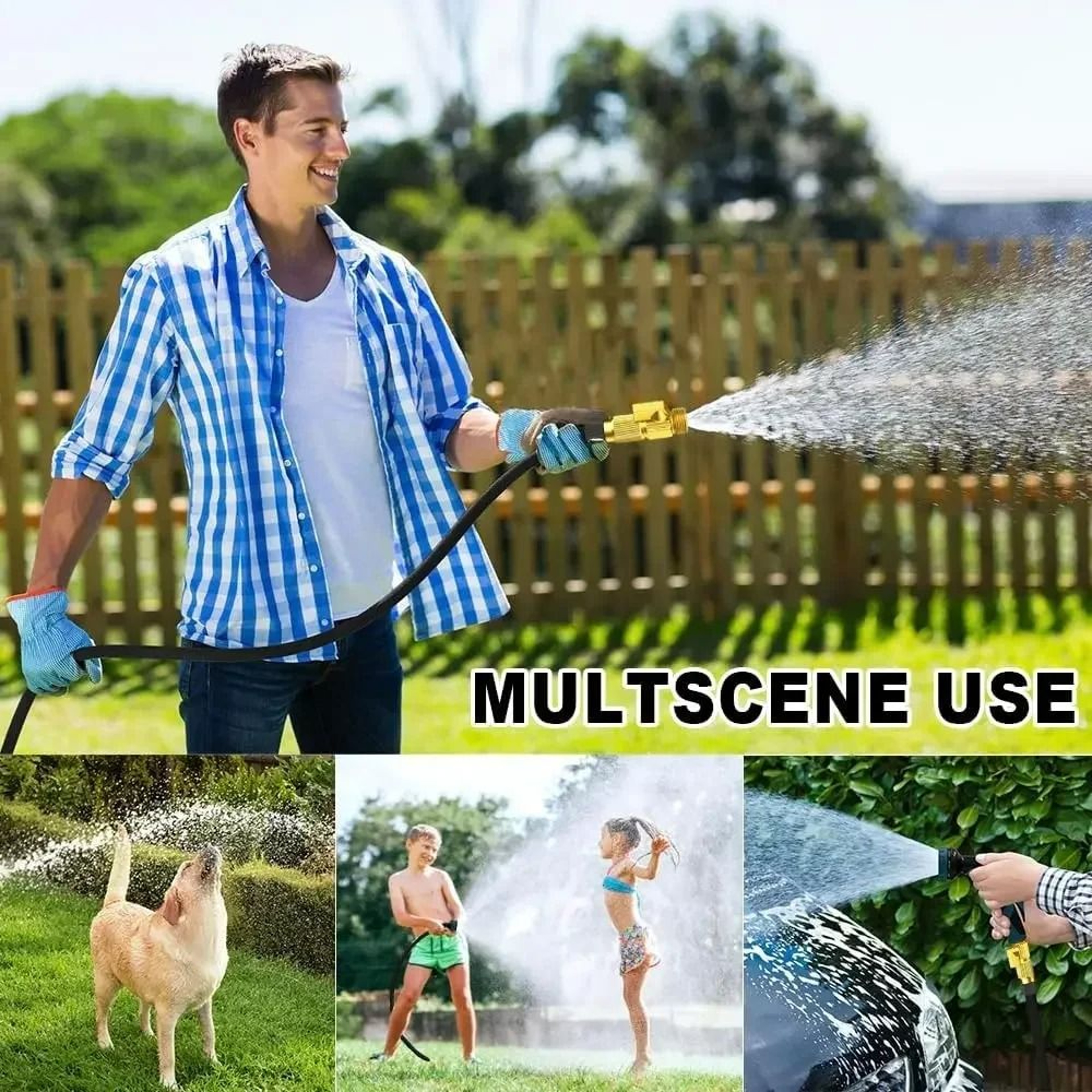 Expandable Garden Hose With 8 Mode Spray Nozzle No Kink Flexible Water Hose 3