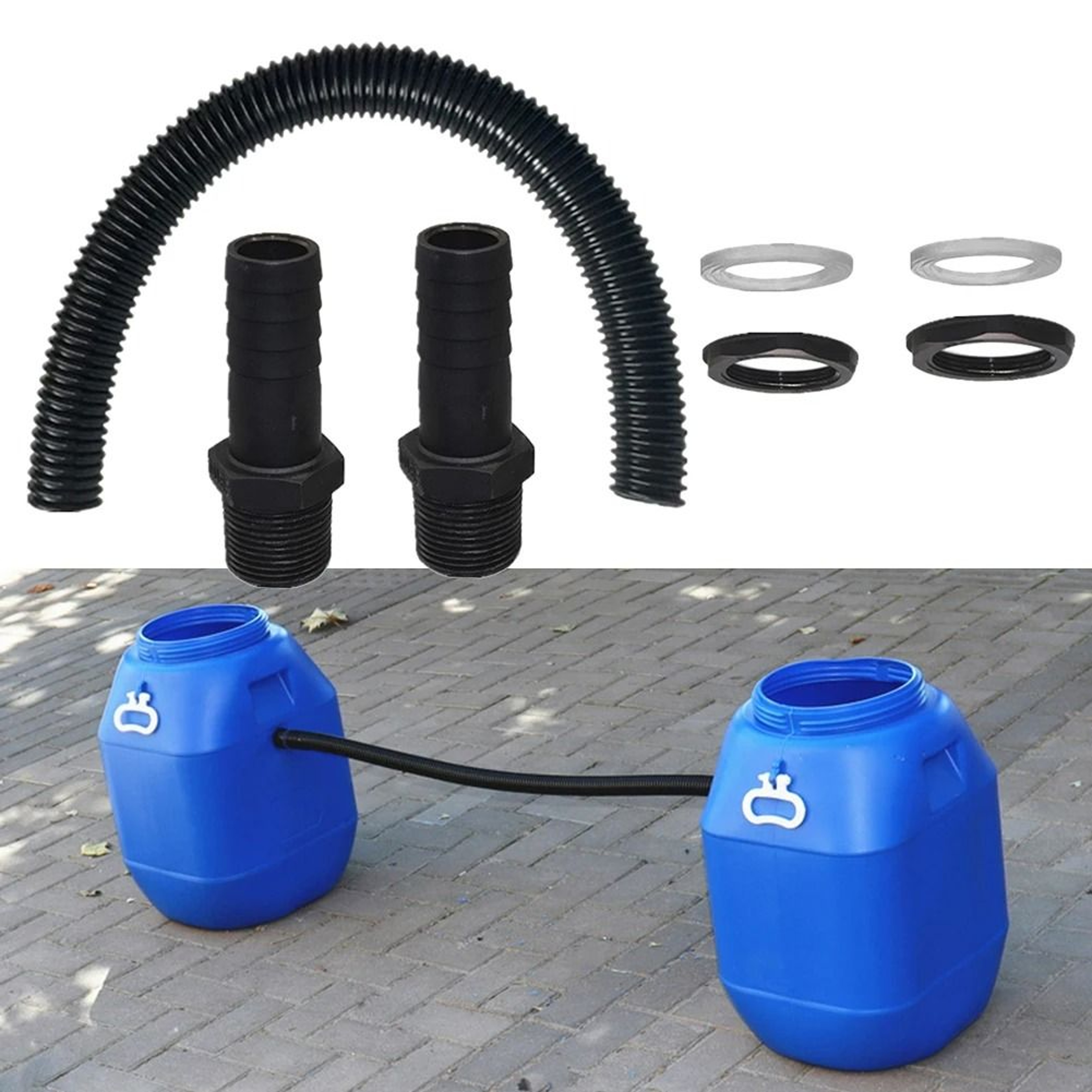 Rain Barrel Connector Kit 098in Hose Link For Water Collection Systems 0