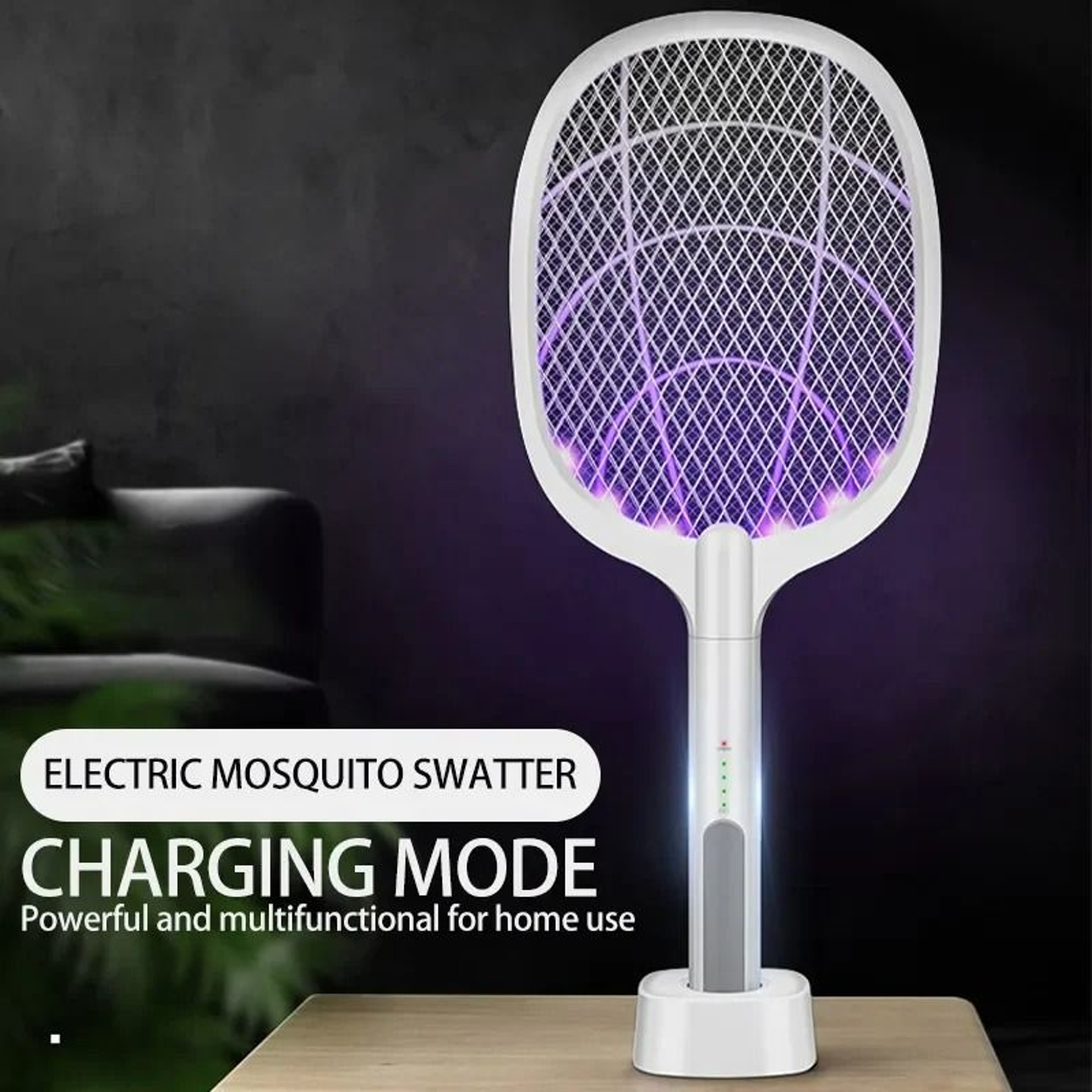 Foldable USB Rechargeable Mosquito Racket With Electric Bug Zapper Lamp 0