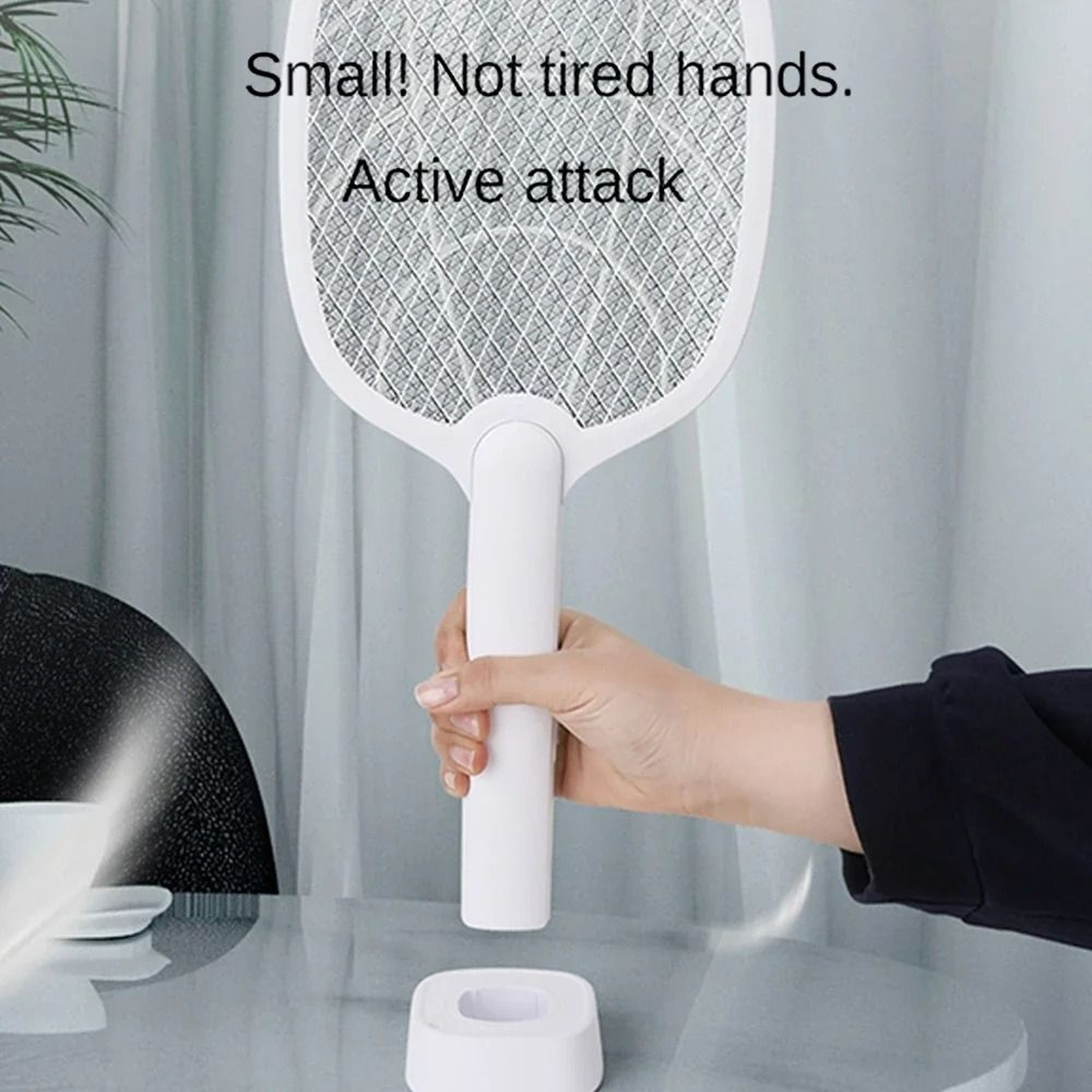 Foldable USB Rechargeable Mosquito Racket With Electric Bug Zapper Lamp 3