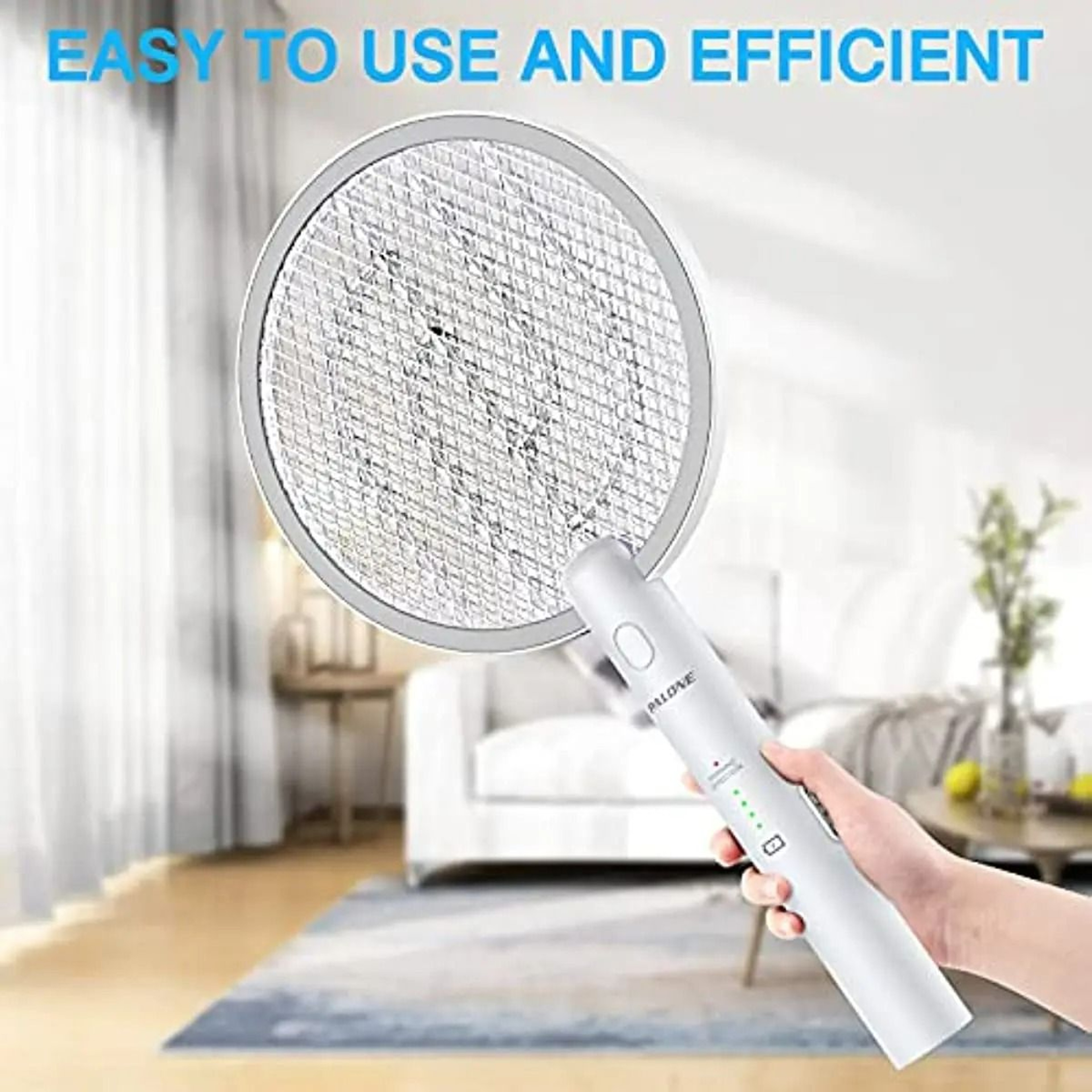 2 In 1 Rechargeable Electric Mosquito Swatter With Bug Zapper Lamp And Safety Mesh 5