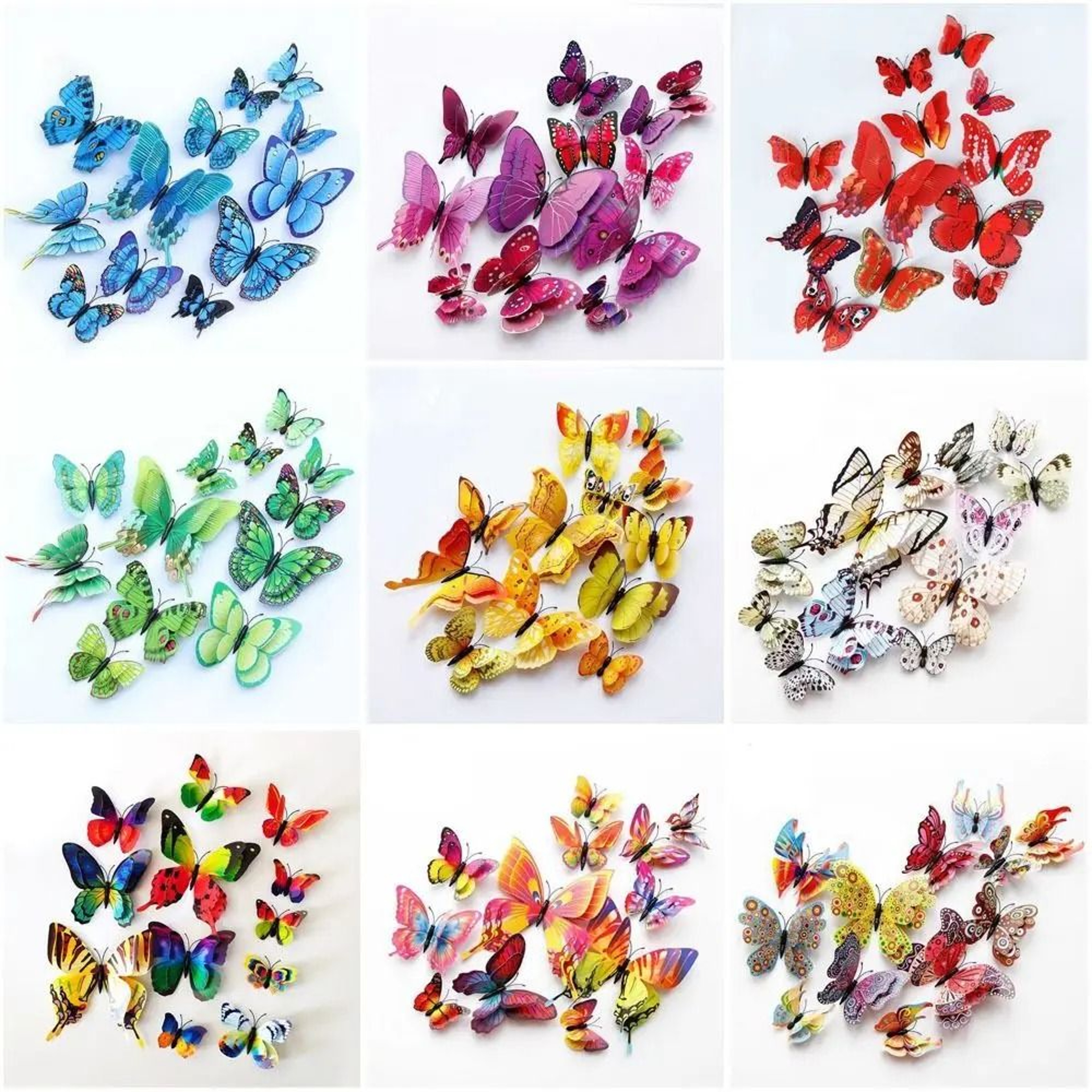 12 Piece 3D Butterfly Wall Stickers Colorful Home Wedding And Office Decor 0