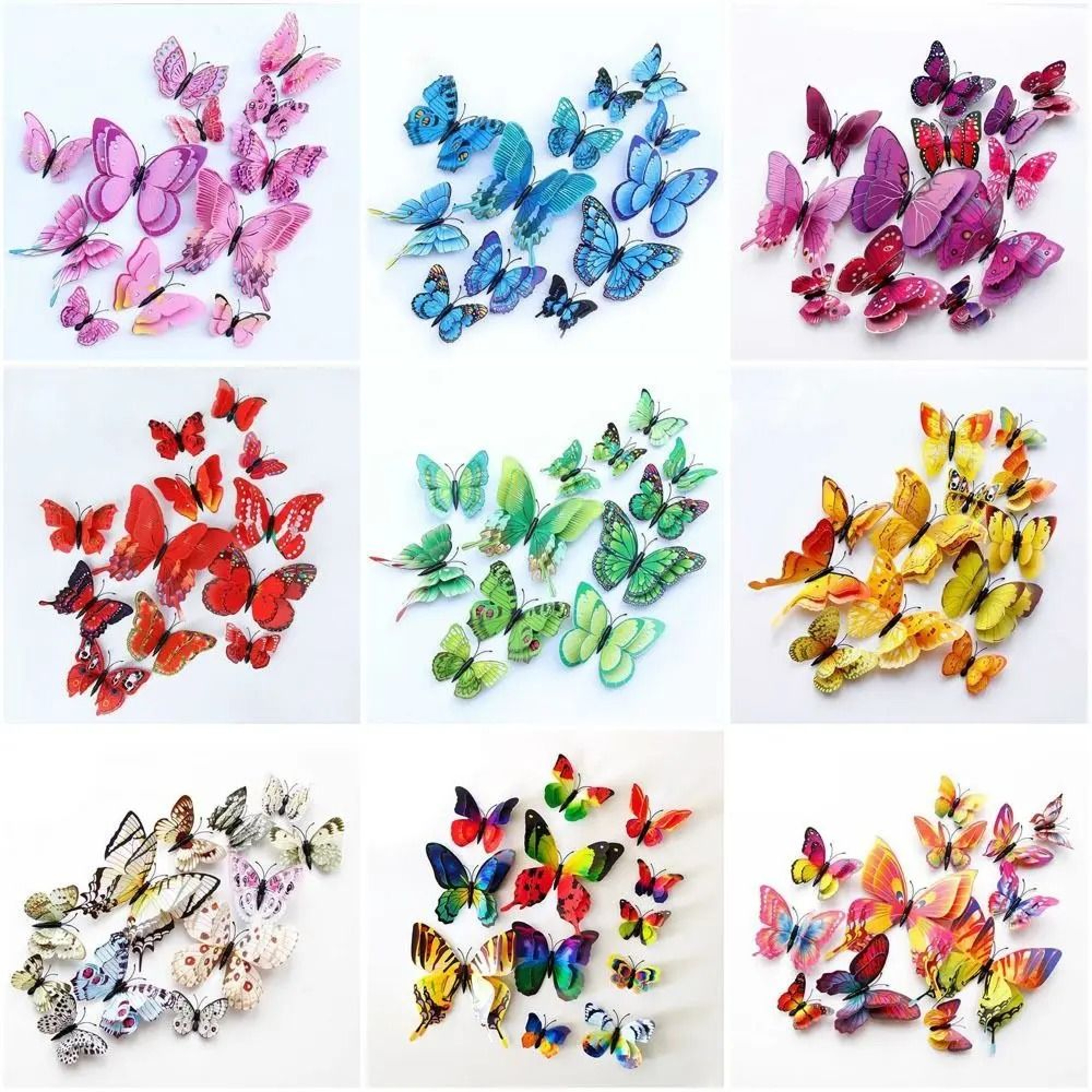 12 Piece 3D Butterfly Wall Stickers Colorful Home Wedding And Office Decor 1
