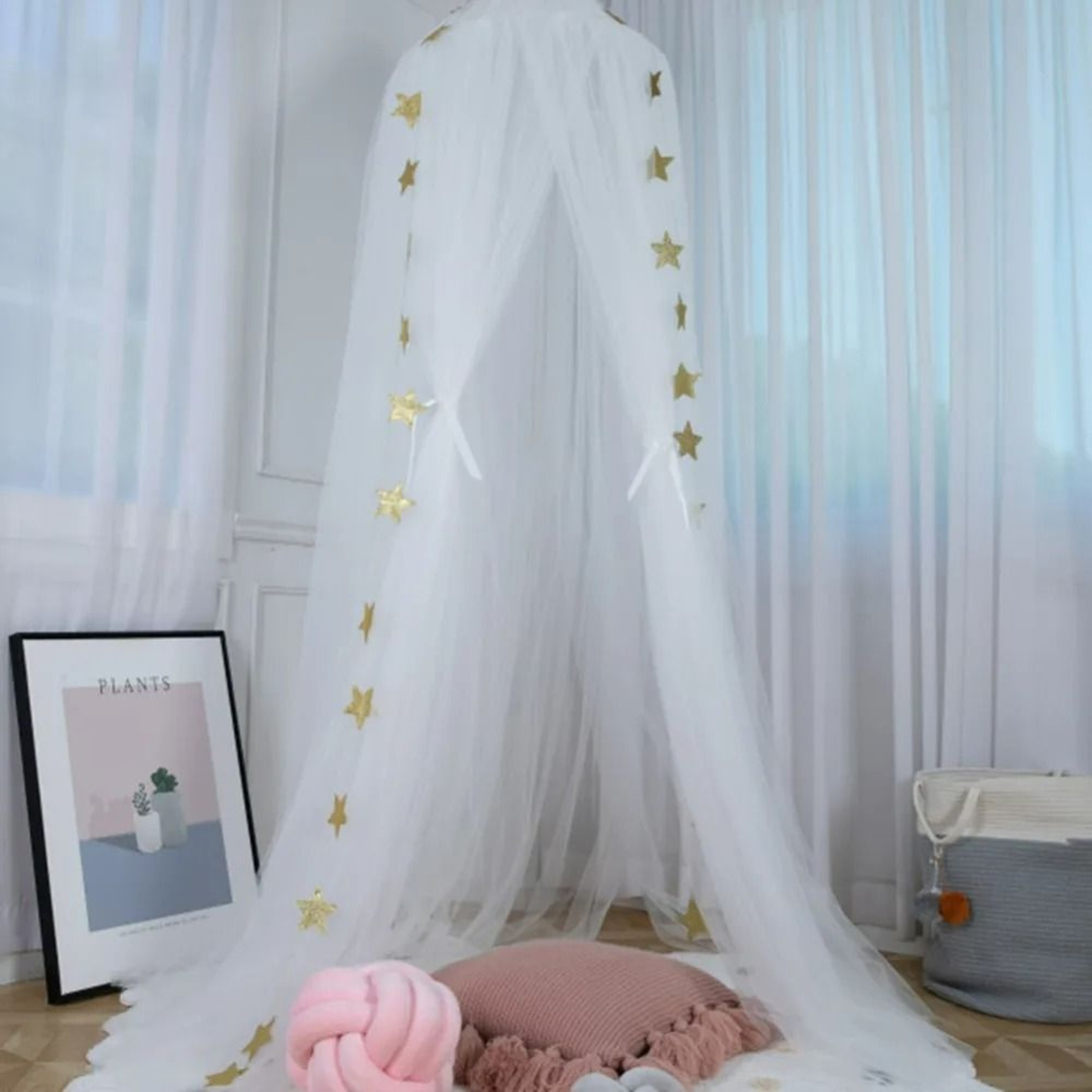 DreamCrown Princess Canopy Mosquito Net 7 Layer Dome Bed Curtain For Kids 1